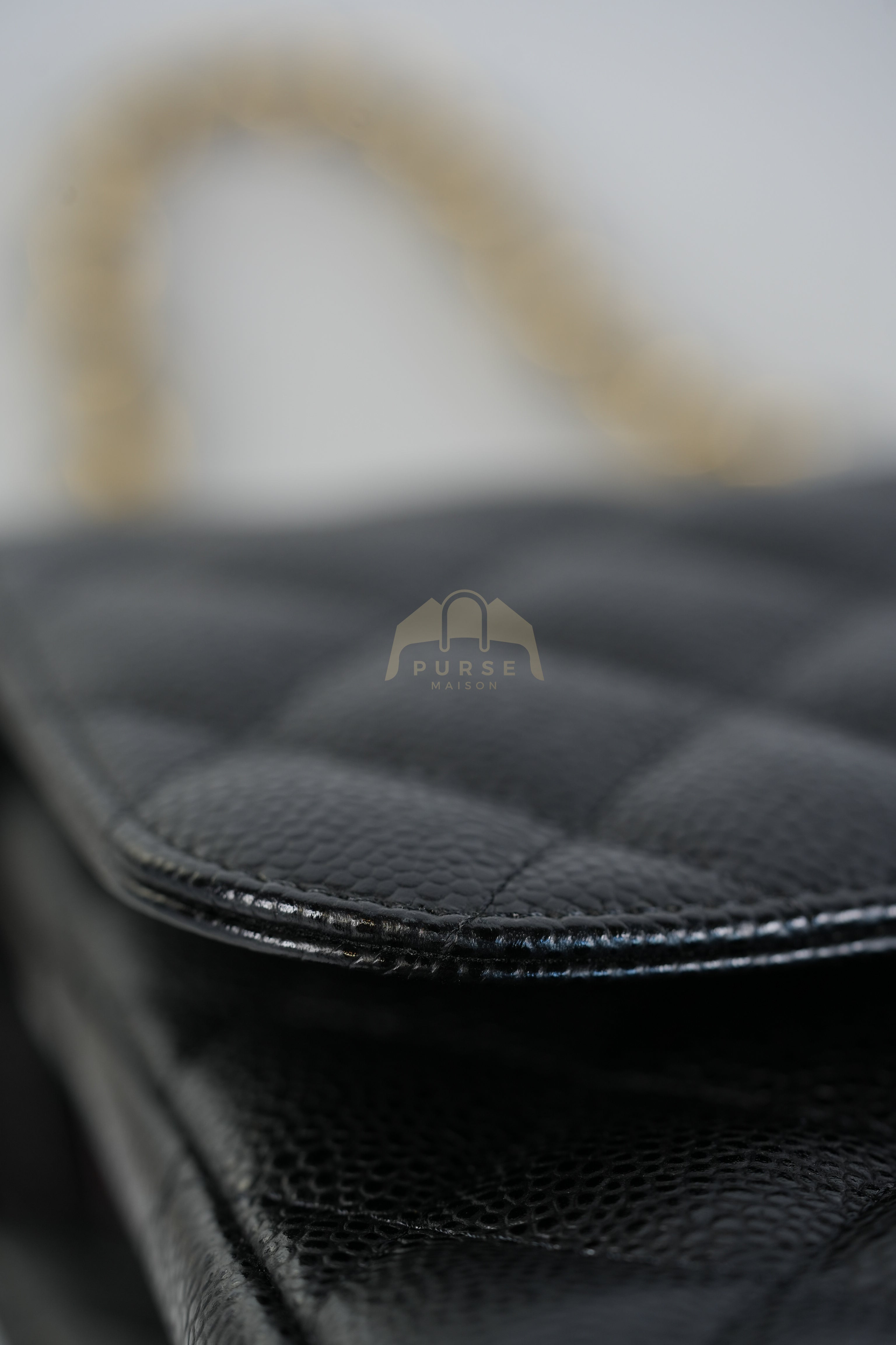 Classic Double Flap Jumbo in Black Quilted Caviar Leather and Gold Hardware Series 26 | Purse Maison Luxury Bags Shop