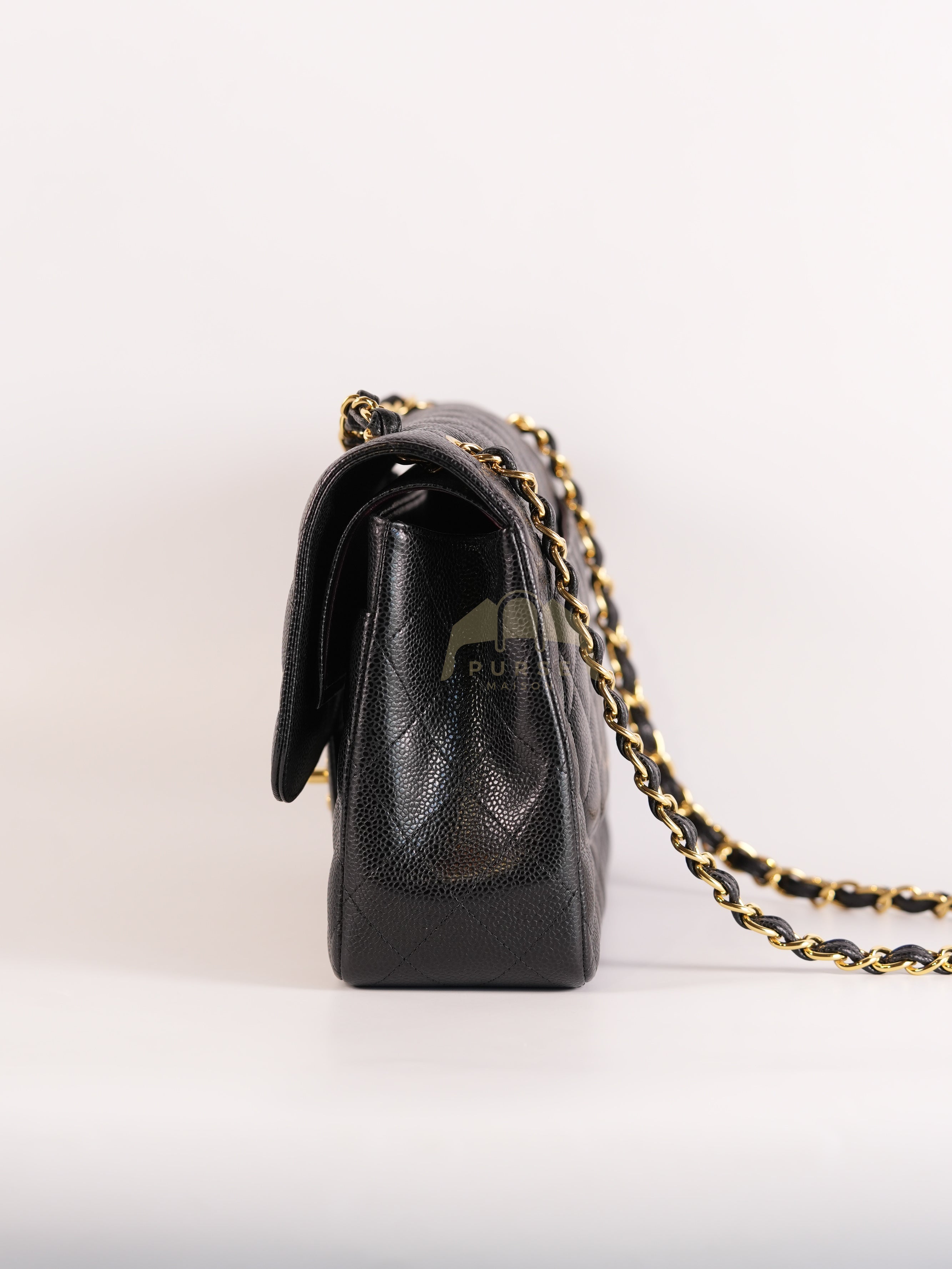 Classic Double Flap Jumbo in Black Caviar Leather Gold Hardware (Series 15)