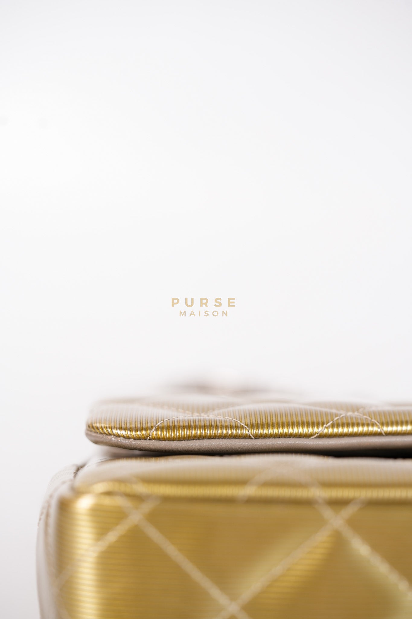 Classic Double Flap Jumbo in Gold Quilted Patent Leather & Silver Hardware Series 17 | Purse Maison Luxury Bags Shop