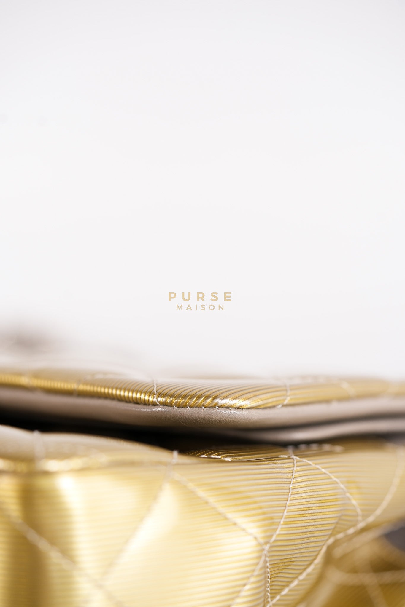 Classic Double Flap Jumbo in Gold Quilted Patent Leather & Silver Hardware Series 17 | Purse Maison Luxury Bags Shop