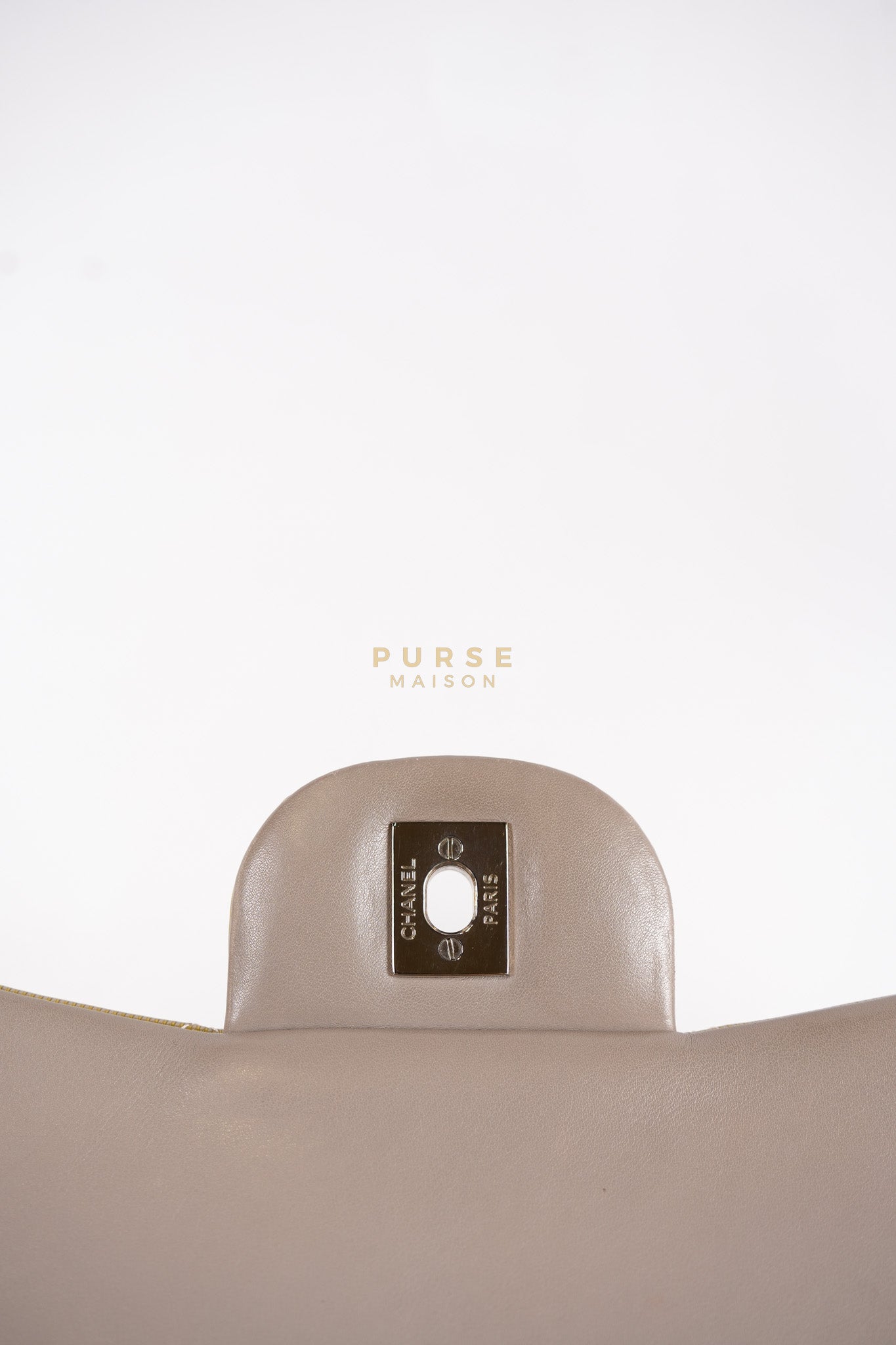 Classic Double Flap Jumbo in Gold Quilted Patent Leather & Silver Hardware Series 17 | Purse Maison Luxury Bags Shop