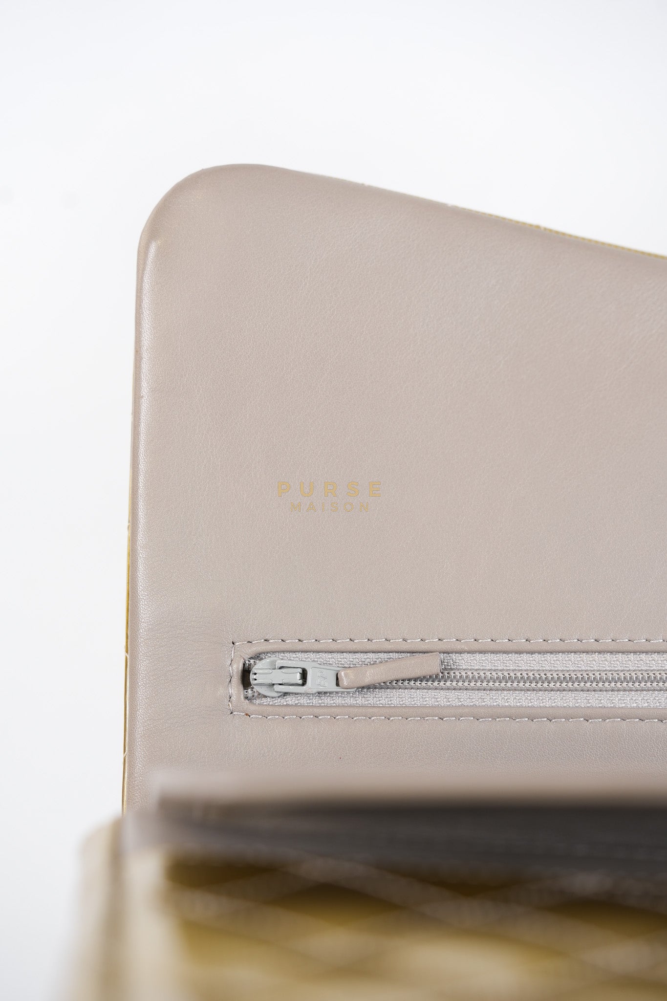 Classic Double Flap Jumbo in Gold Quilted Patent Leather & Silver Hardware Series 17 | Purse Maison Luxury Bags Shop