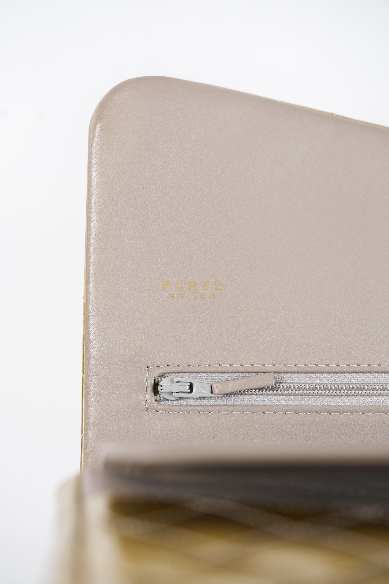 Classic Double Flap Jumbo in Gold Quilted Patent Leather & Silver Hardware Series 17 | Purse Maison Luxury Bags Shop