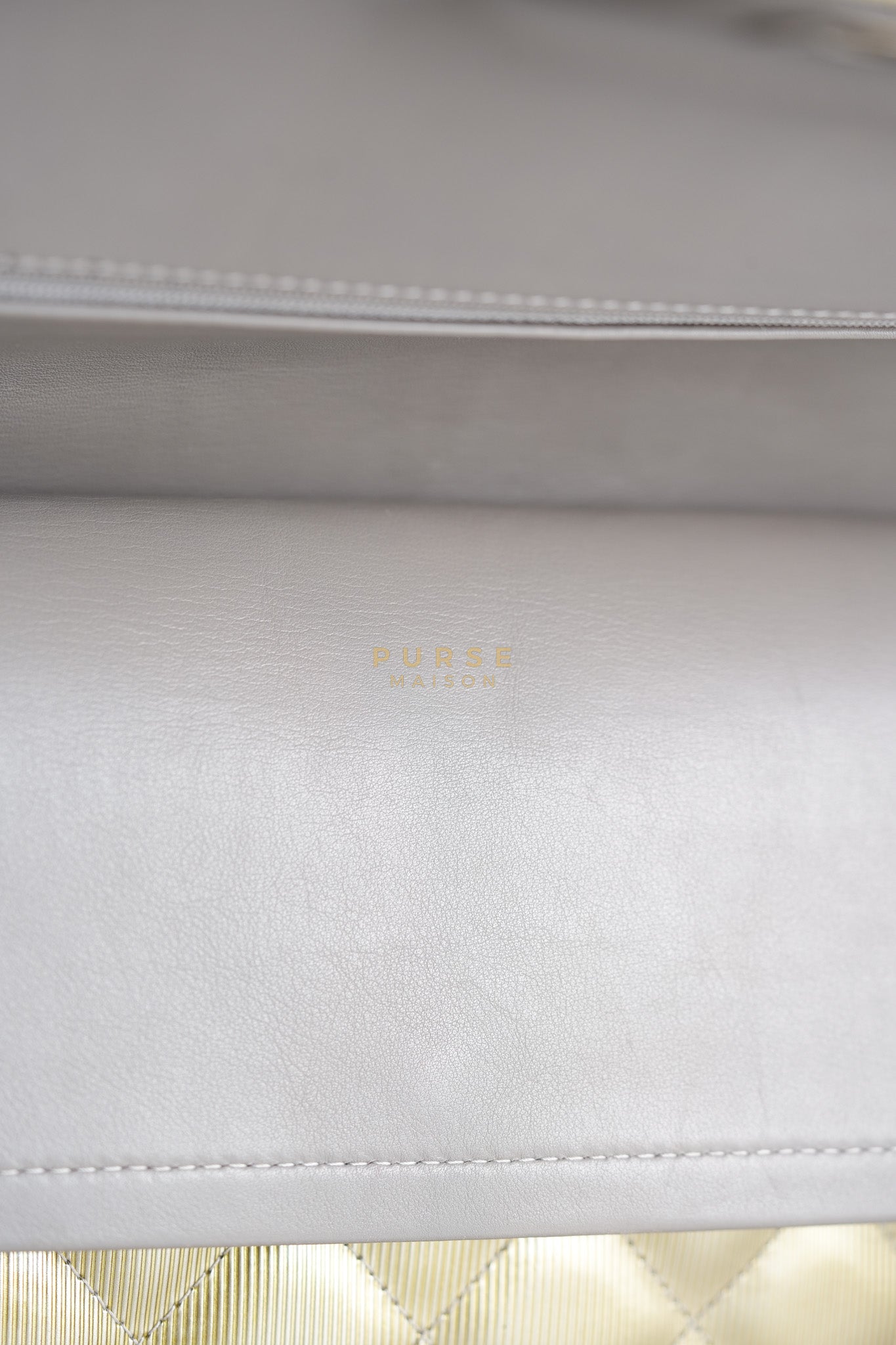 Classic Double Flap Jumbo in Gold Quilted Patent Leather & Silver Hardware Series 17 | Purse Maison Luxury Bags Shop