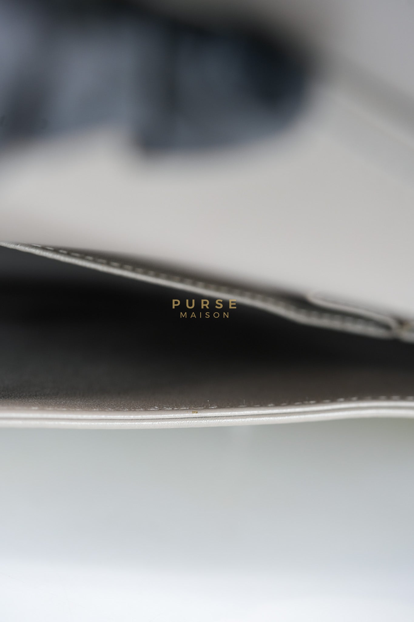 Classic Double Flap Jumbo in Gold Quilted Patent Leather & Silver Hardware Series 17 | Purse Maison Luxury Bags Shop