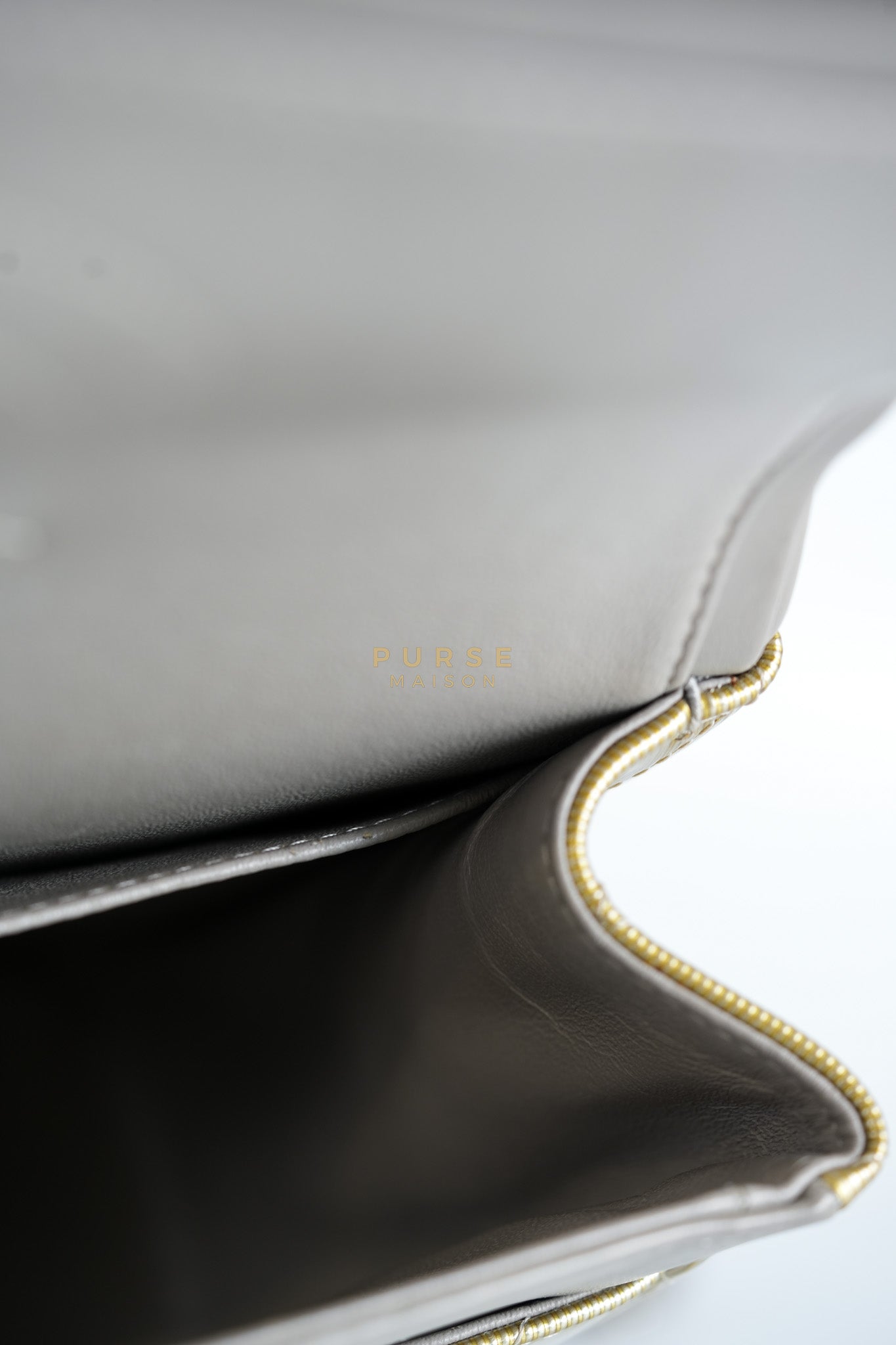 Classic Double Flap Jumbo in Gold Quilted Patent Leather & Silver Hardware Series 17 | Purse Maison Luxury Bags Shop