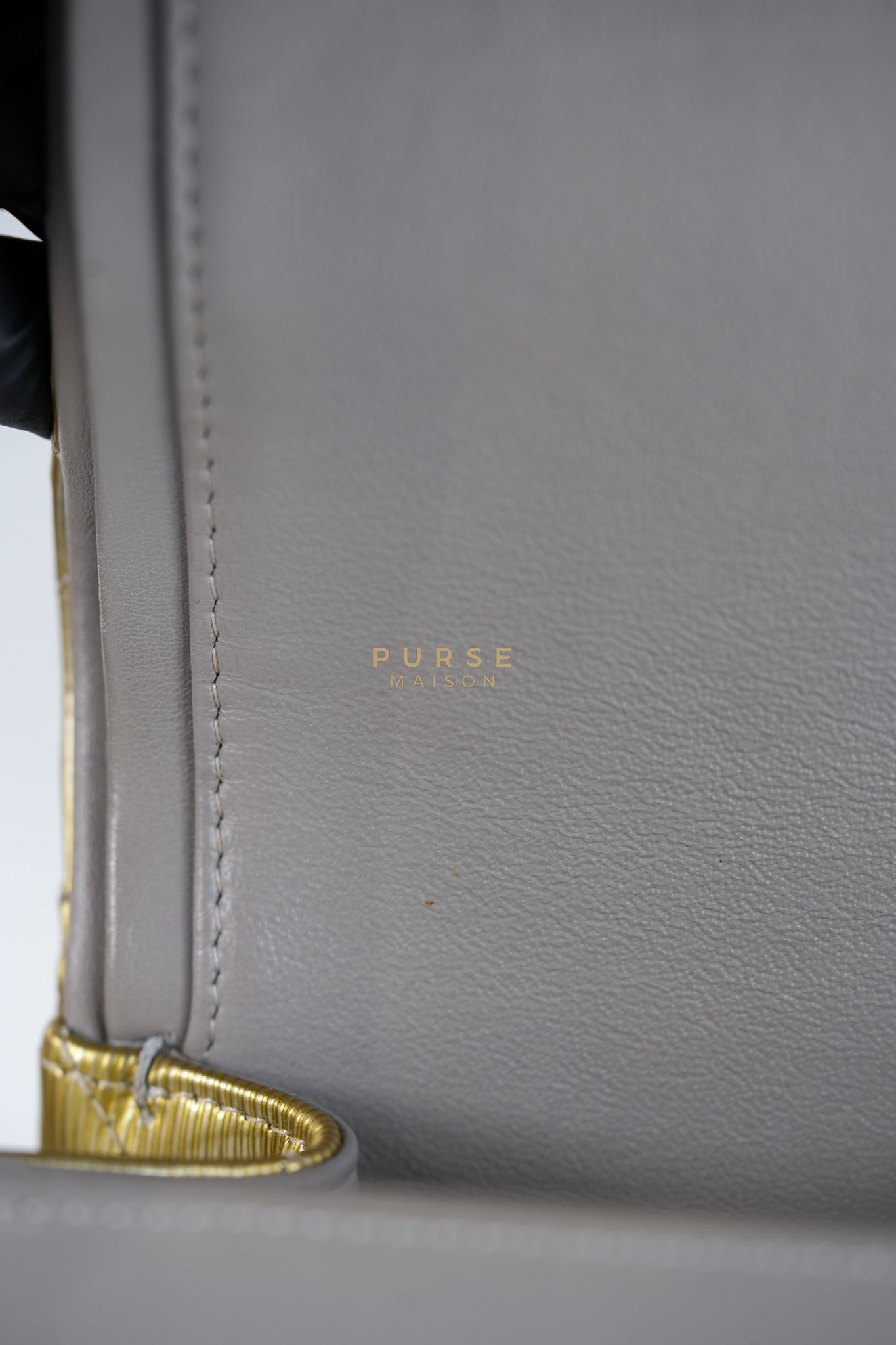 Classic Double Flap Jumbo in Gold Quilted Patent Leather & Silver Hardware Series 17 | Purse Maison Luxury Bags Shop