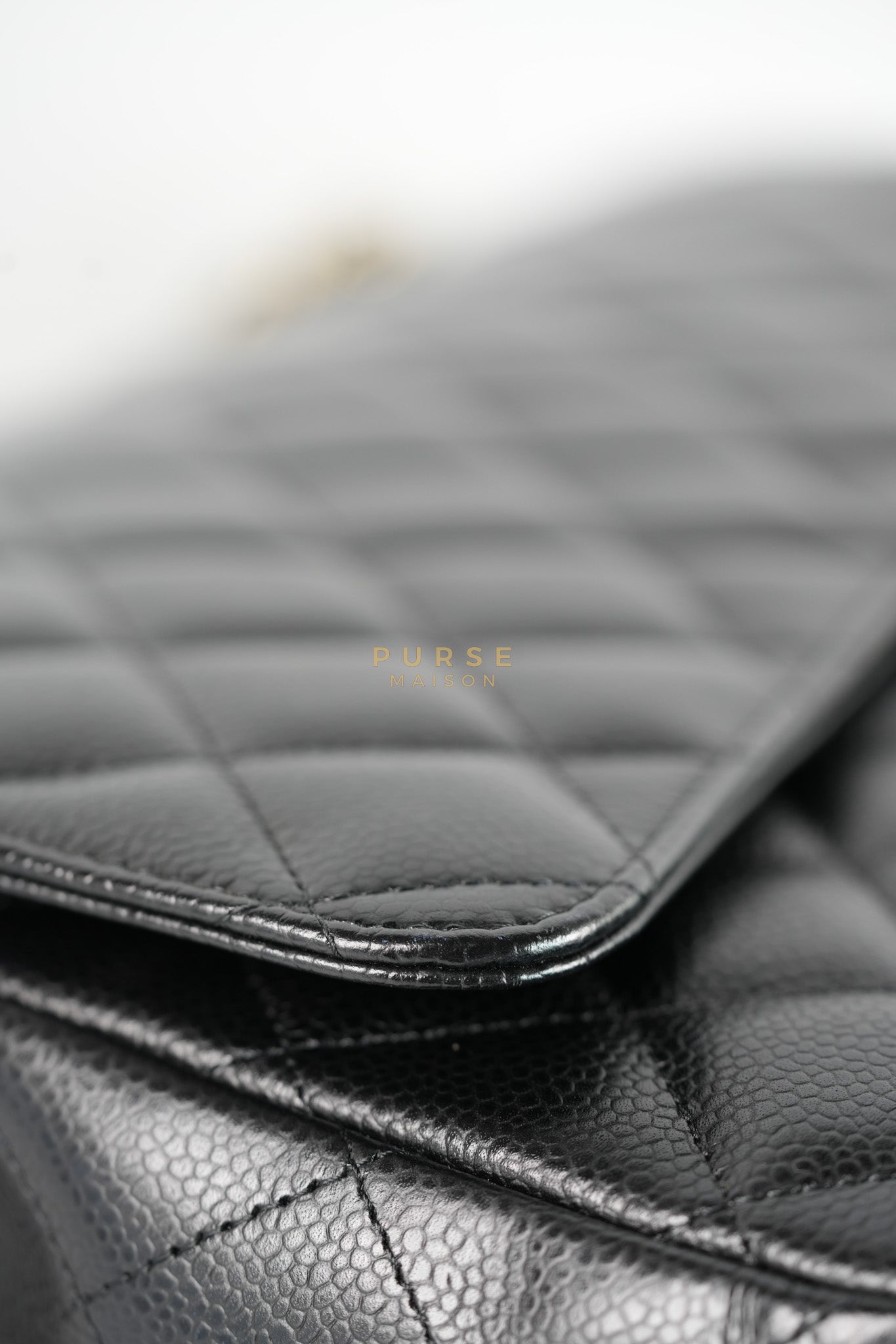 Classic Double Flap Maxi in Black Caviar Leather and Gold Hardware Series 19 | Purse Maison Luxury Bags Shop