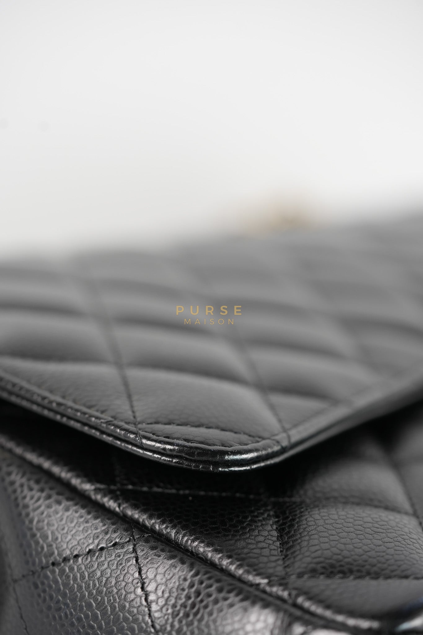 Classic Double Flap Maxi in Black Caviar Leather and Gold Hardware Series 19 | Purse Maison Luxury Bags Shop