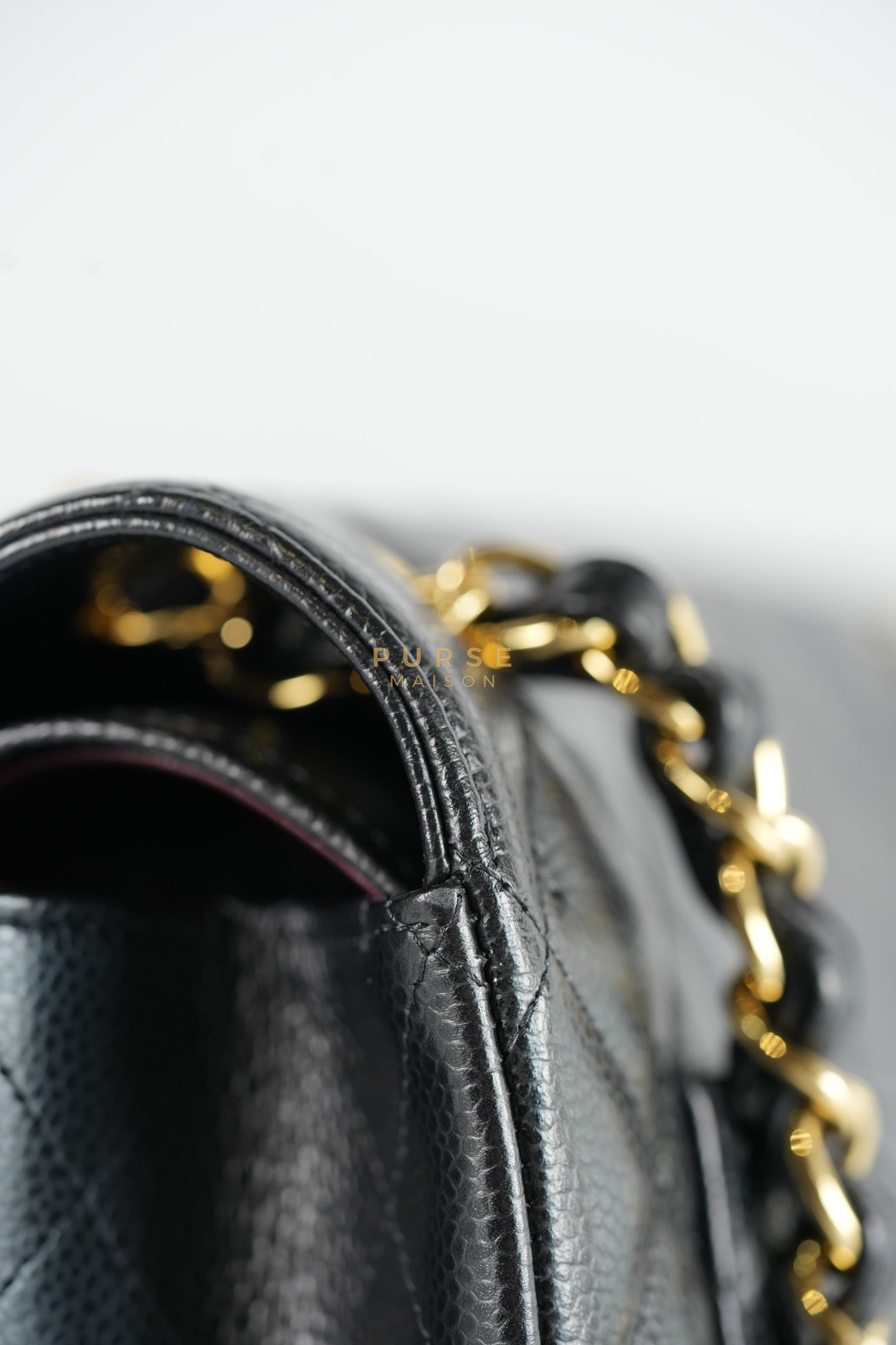 Classic Double Flap Maxi in Black Caviar Leather and Gold Hardware Series 19 | Purse Maison Luxury Bags Shop