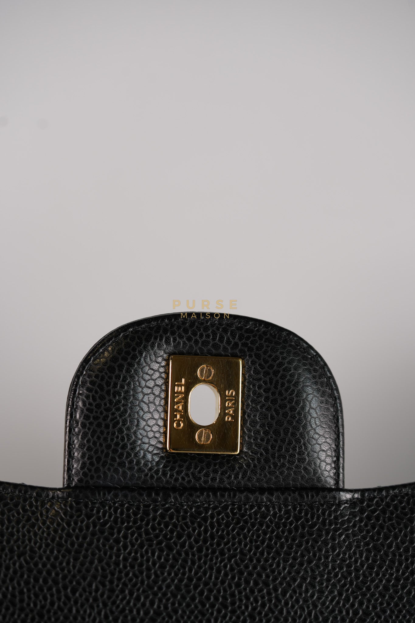Classic Double Flap Maxi in Black Caviar Leather and Gold Hardware Series 19 | Purse Maison Luxury Bags Shop