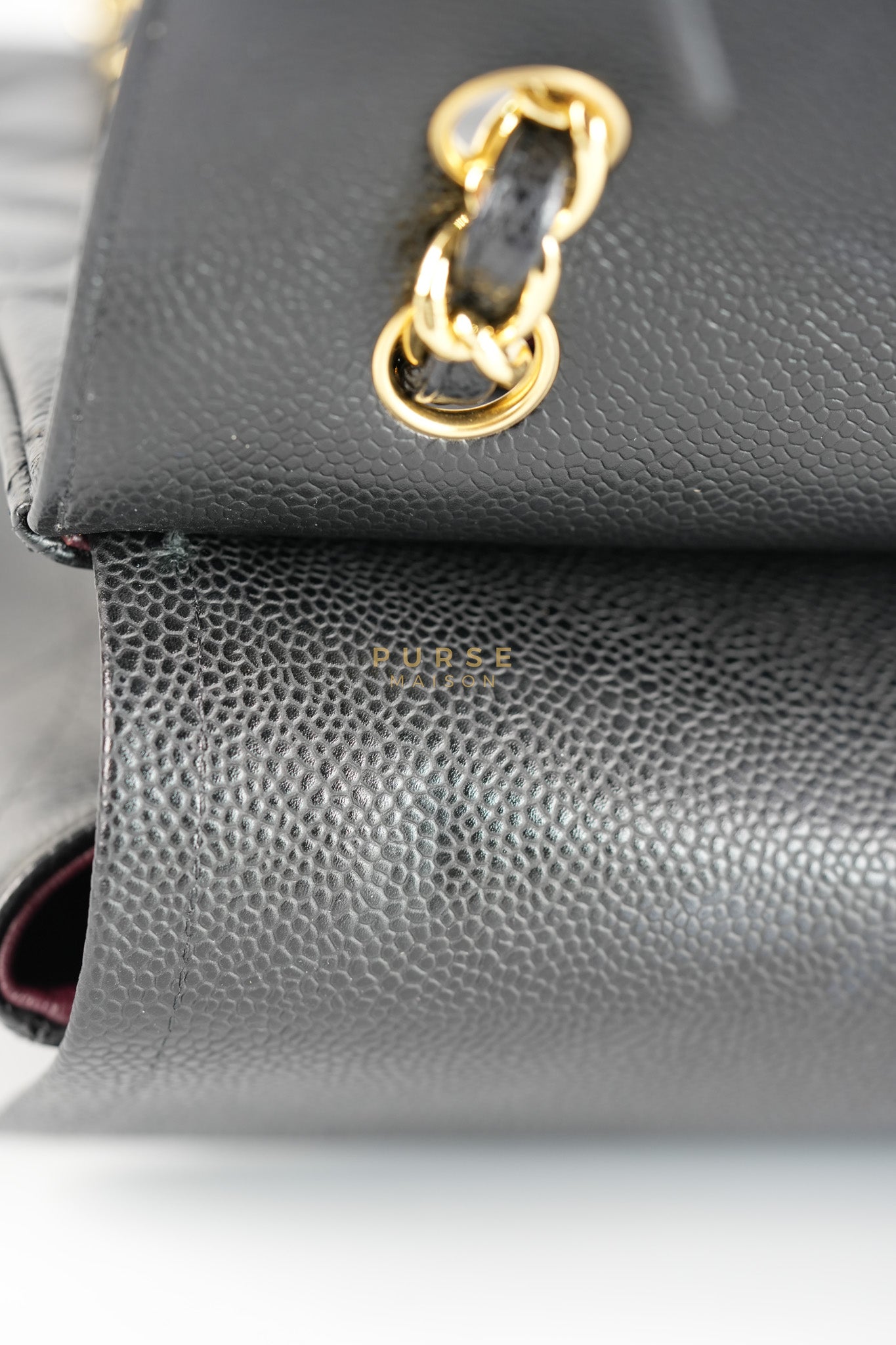 Classic Double Flap Maxi in Black Caviar Leather and Gold Hardware Series 19 | Purse Maison Luxury Bags Shop