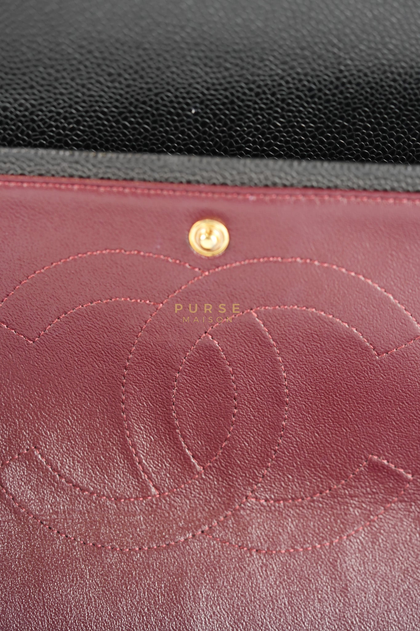 Classic Double Flap Maxi in Black Caviar Leather and Gold Hardware Series 19 | Purse Maison Luxury Bags Shop