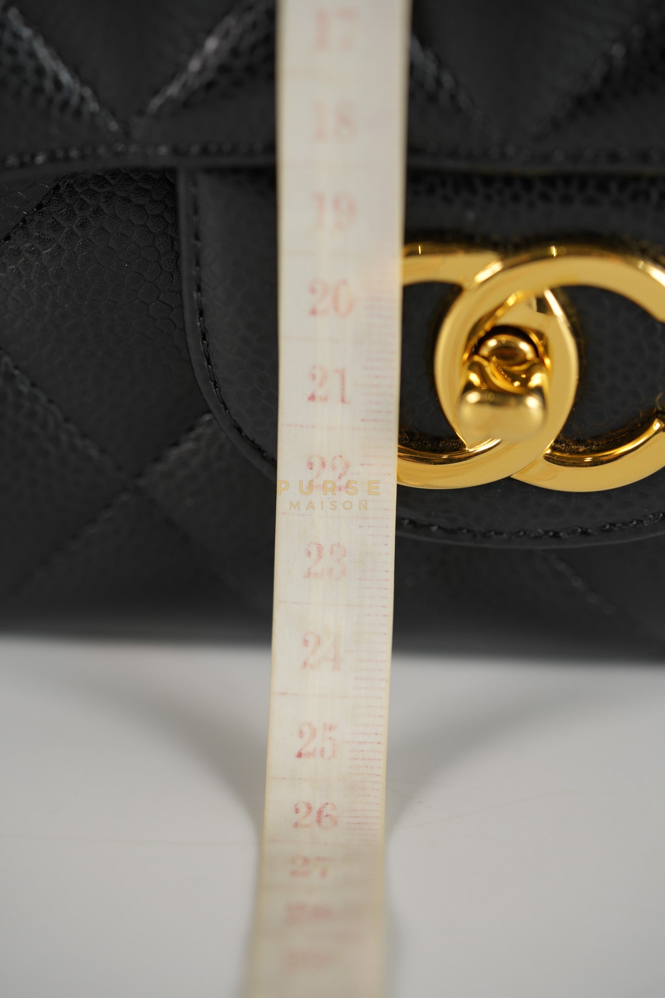 Classic Double Flap Maxi in Black Caviar Leather and Gold Hardware Series 19 | Purse Maison Luxury Bags Shop