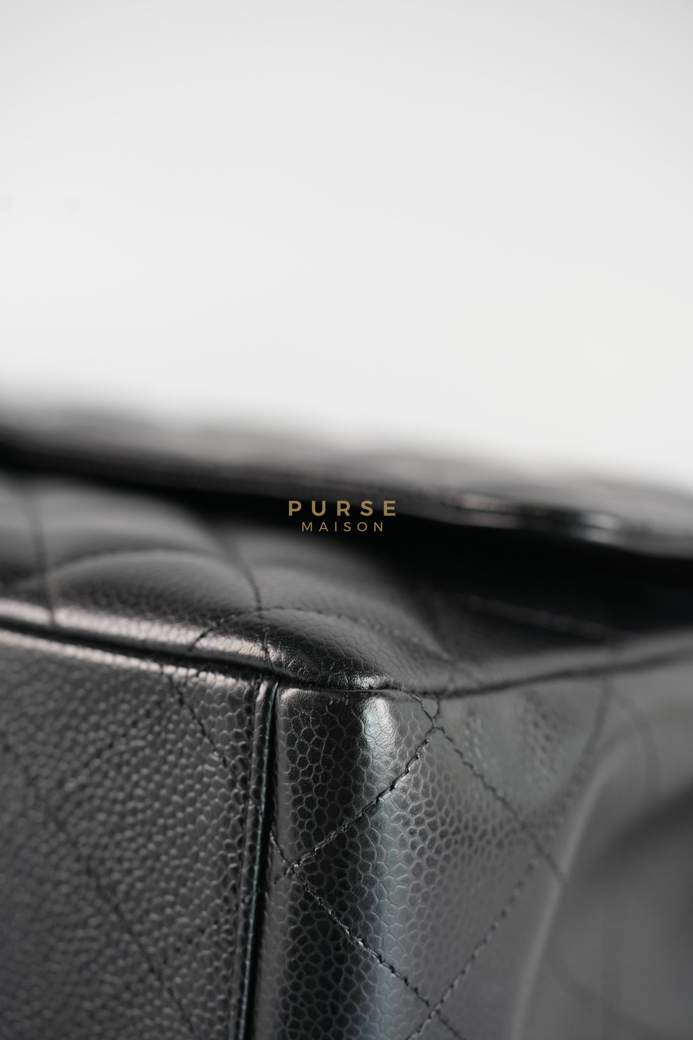 Classic Double Flap Maxi in Black Caviar Leather and Gold Hardware Series 19 | Purse Maison Luxury Bags Shop