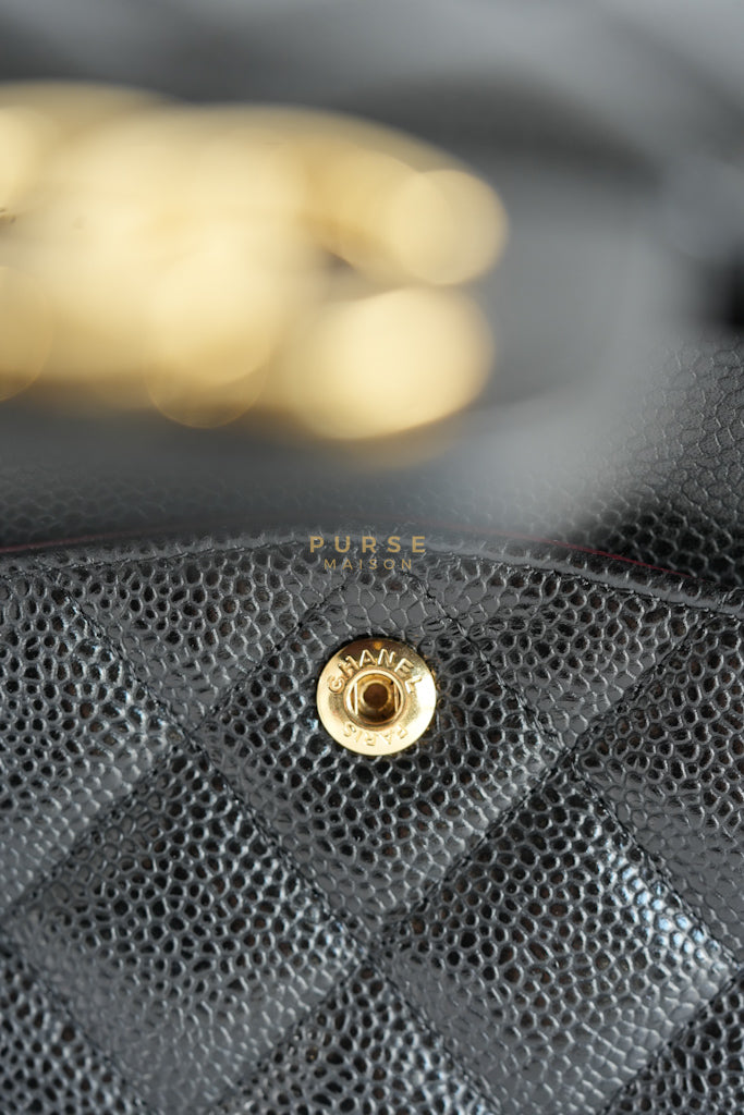 Classic Double Flap Maxi in Black Caviar Leather & Gold Hardware (Series 15) | Purse Maison Luxury Bags Shop