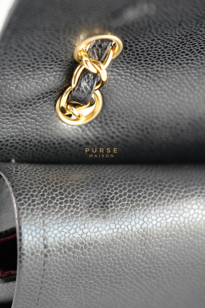 Classic Double Flap Maxi in Black Caviar Leather & Gold Hardware (Series 15) | Purse Maison Luxury Bags Shop