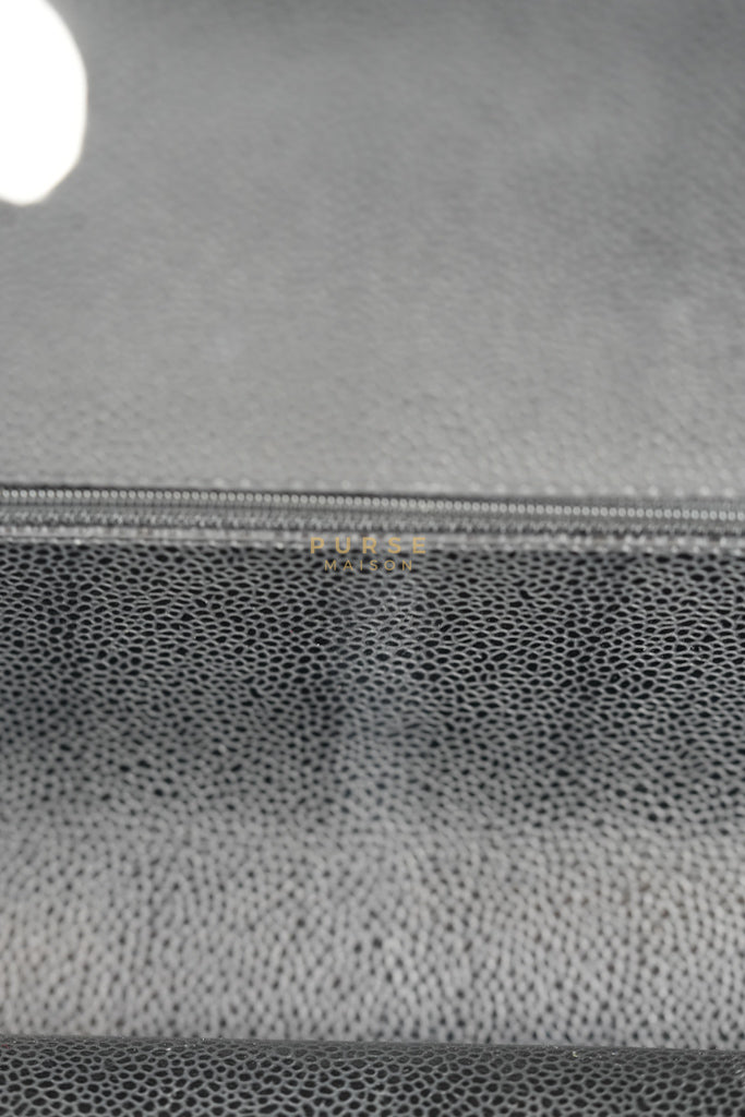 Classic Double Flap Maxi in Black Caviar Leather & Gold Hardware (Series 15) | Purse Maison Luxury Bags Shop