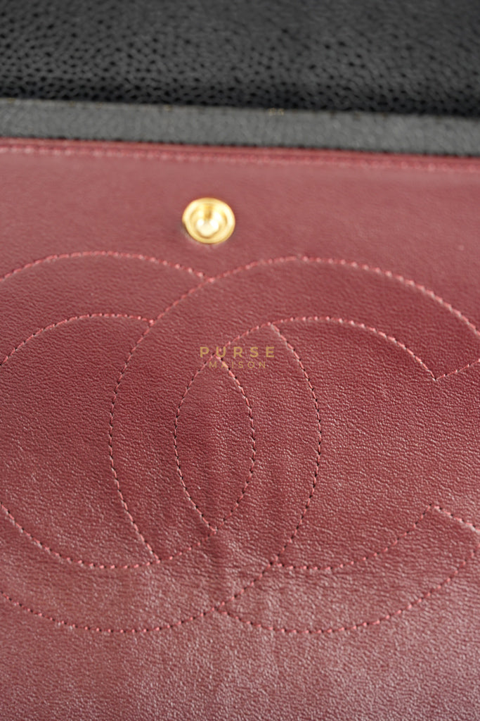 Classic Double Flap Maxi in Black Caviar Leather & Gold Hardware (Series 15) | Purse Maison Luxury Bags Shop