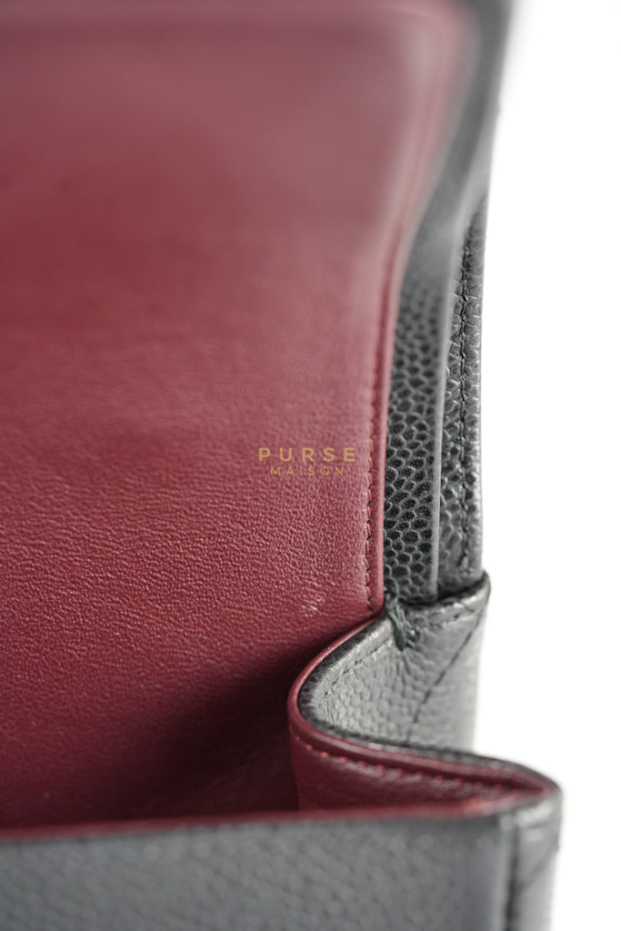 Classic Double Flap Maxi in Black Caviar Leather & Gold Hardware (Series 15) | Purse Maison Luxury Bags Shop