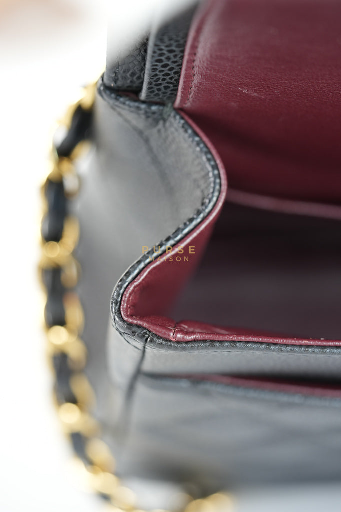 Classic Double Flap Maxi in Black Caviar Leather & Gold Hardware (Series 15) | Purse Maison Luxury Bags Shop