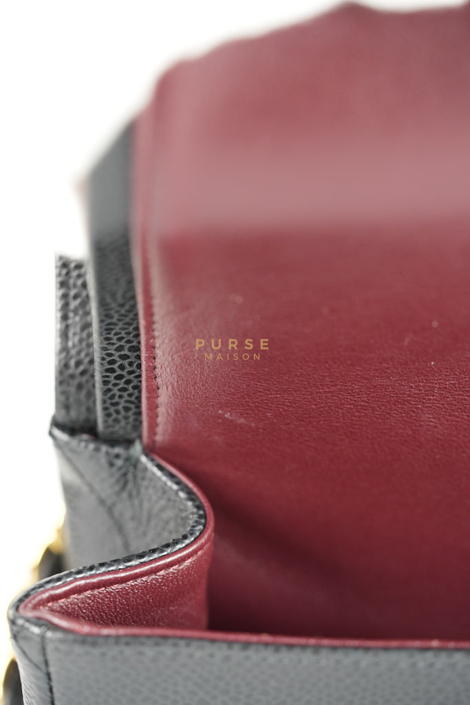 Classic Double Flap Maxi in Black Caviar Leather & Gold Hardware (Series 15) | Purse Maison Luxury Bags Shop