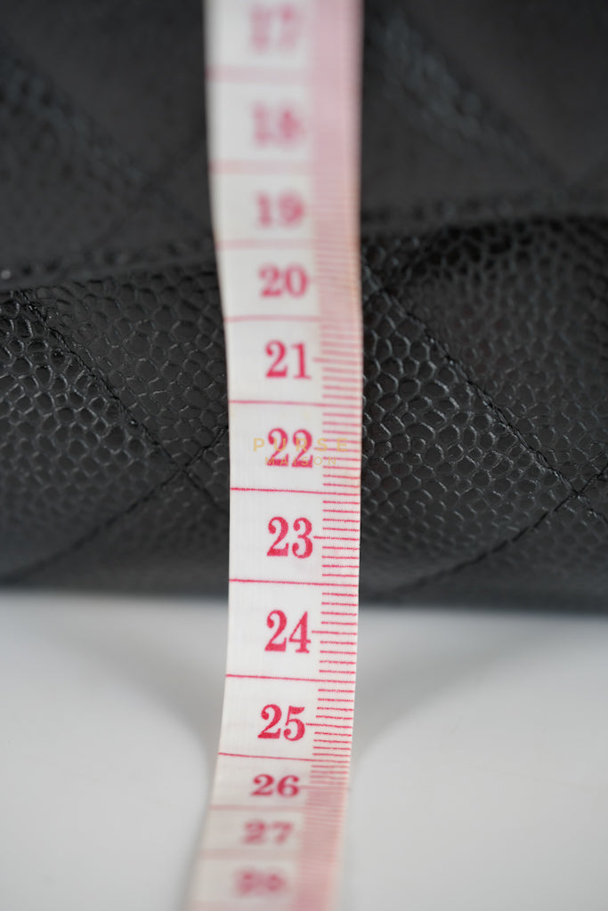 Classic Double Flap Maxi in Black Caviar Leather & Gold Hardware (Series 15) | Purse Maison Luxury Bags Shop