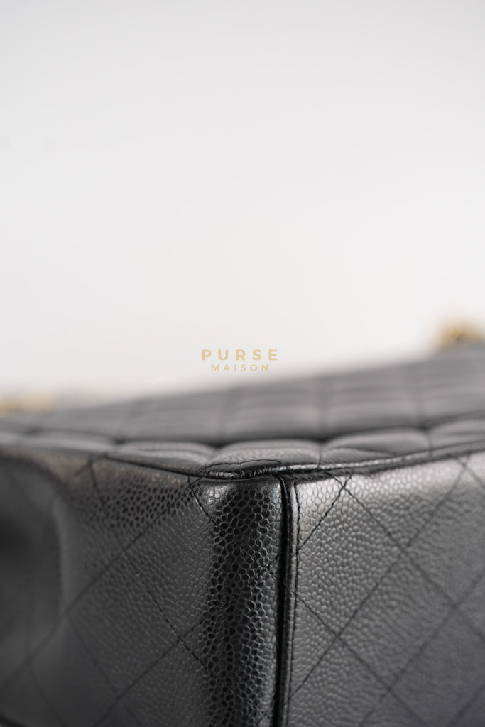 Classic Double Flap Maxi in Black Caviar Leather & Gold Hardware (Series 15) | Purse Maison Luxury Bags Shop