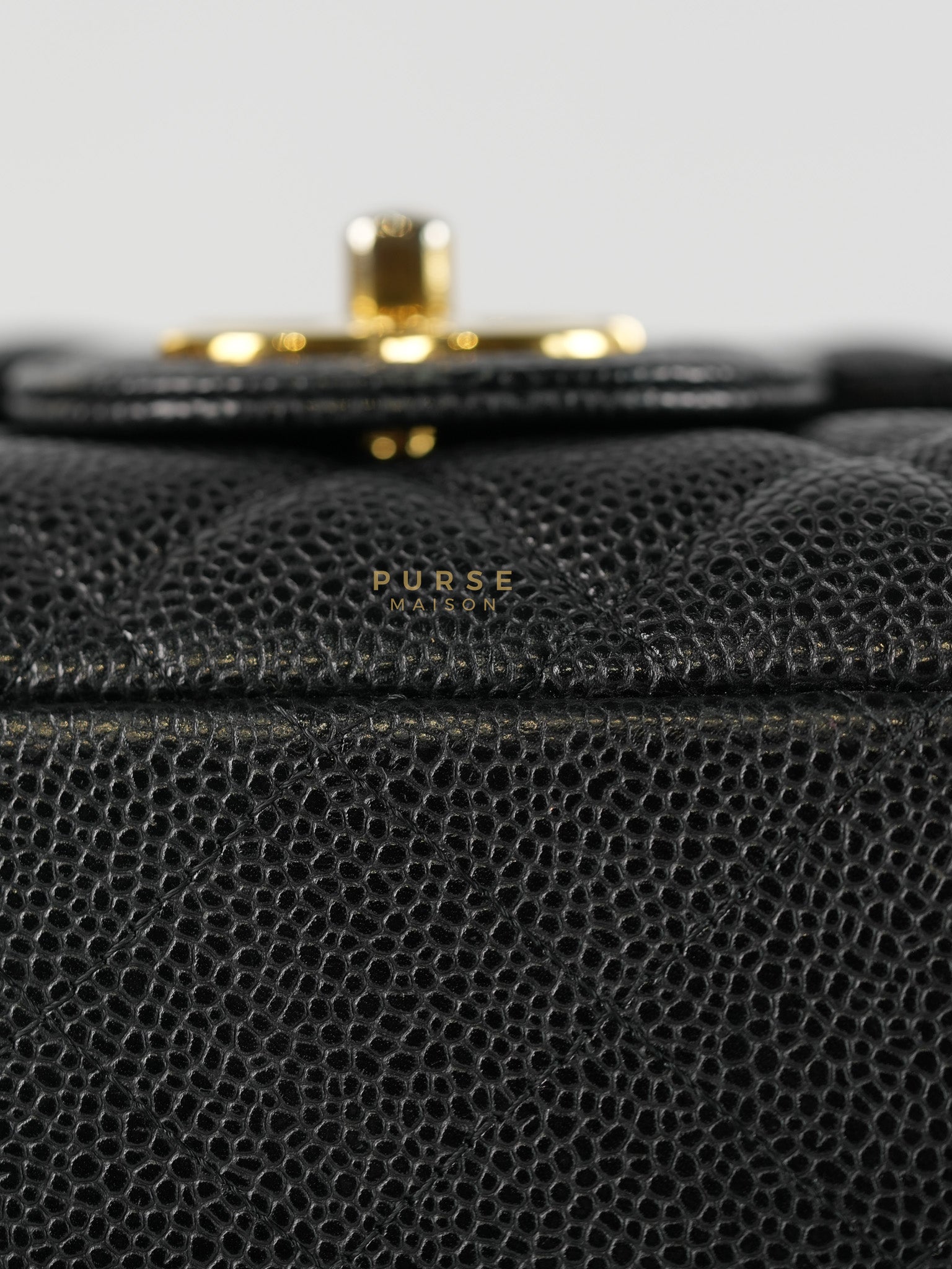 Classic Double Flap Maxi in Black Caviar Leather & Gold Hardware (Series 19) | Purse Maison Luxury Bags Shop