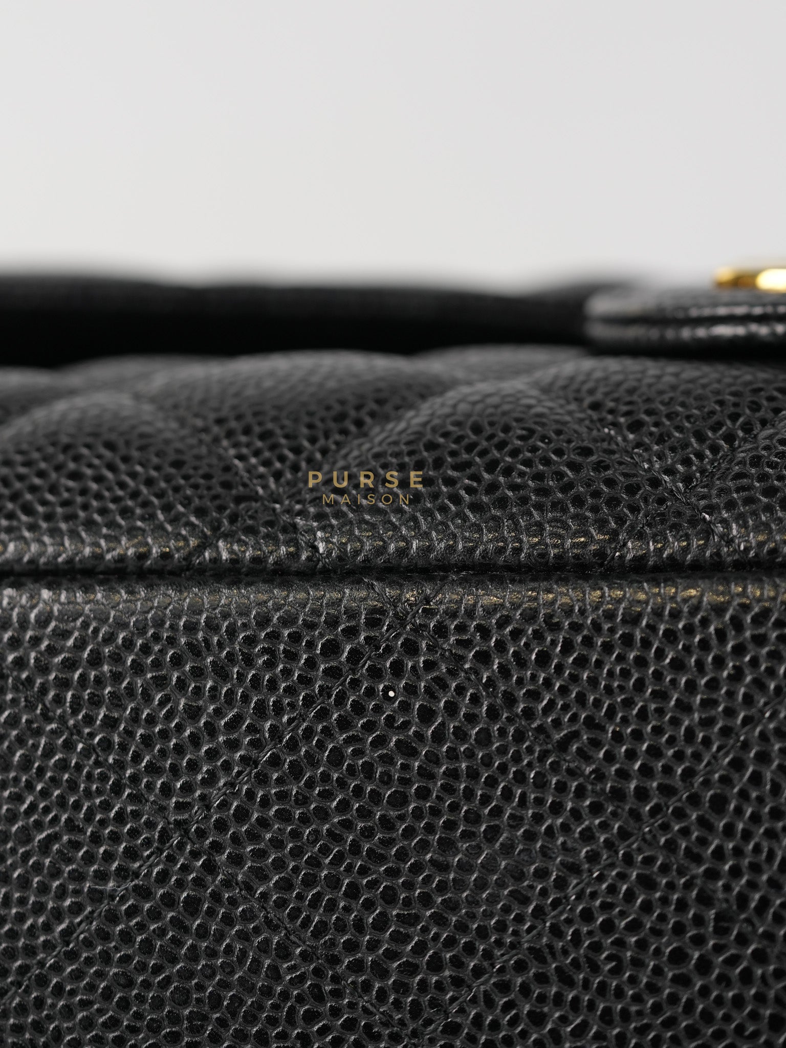 Classic Double Flap Maxi in Black Caviar Leather & Gold Hardware (Series 19) | Purse Maison Luxury Bags Shop