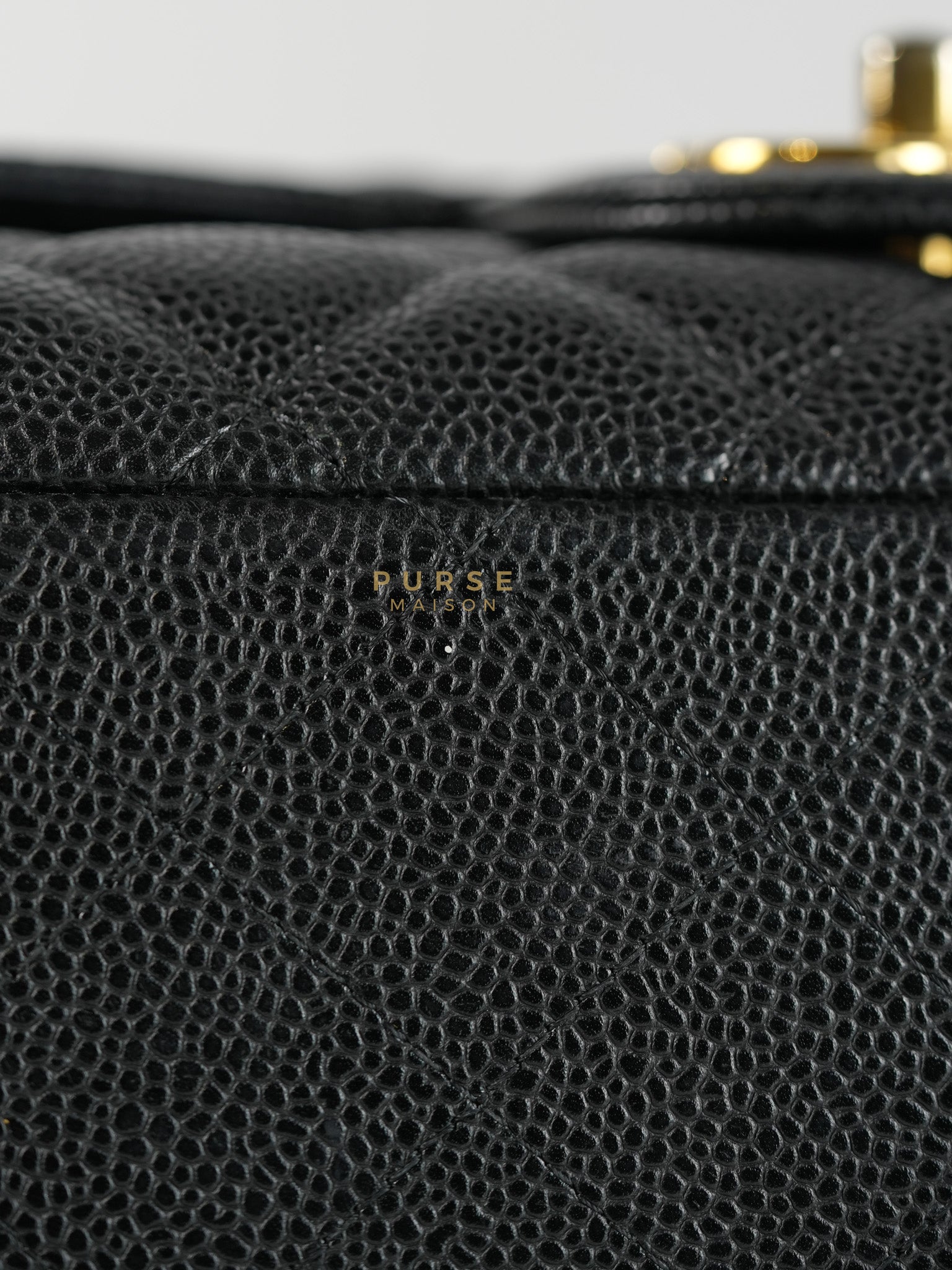Classic Double Flap Maxi in Black Caviar Leather & Gold Hardware (Series 19) | Purse Maison Luxury Bags Shop