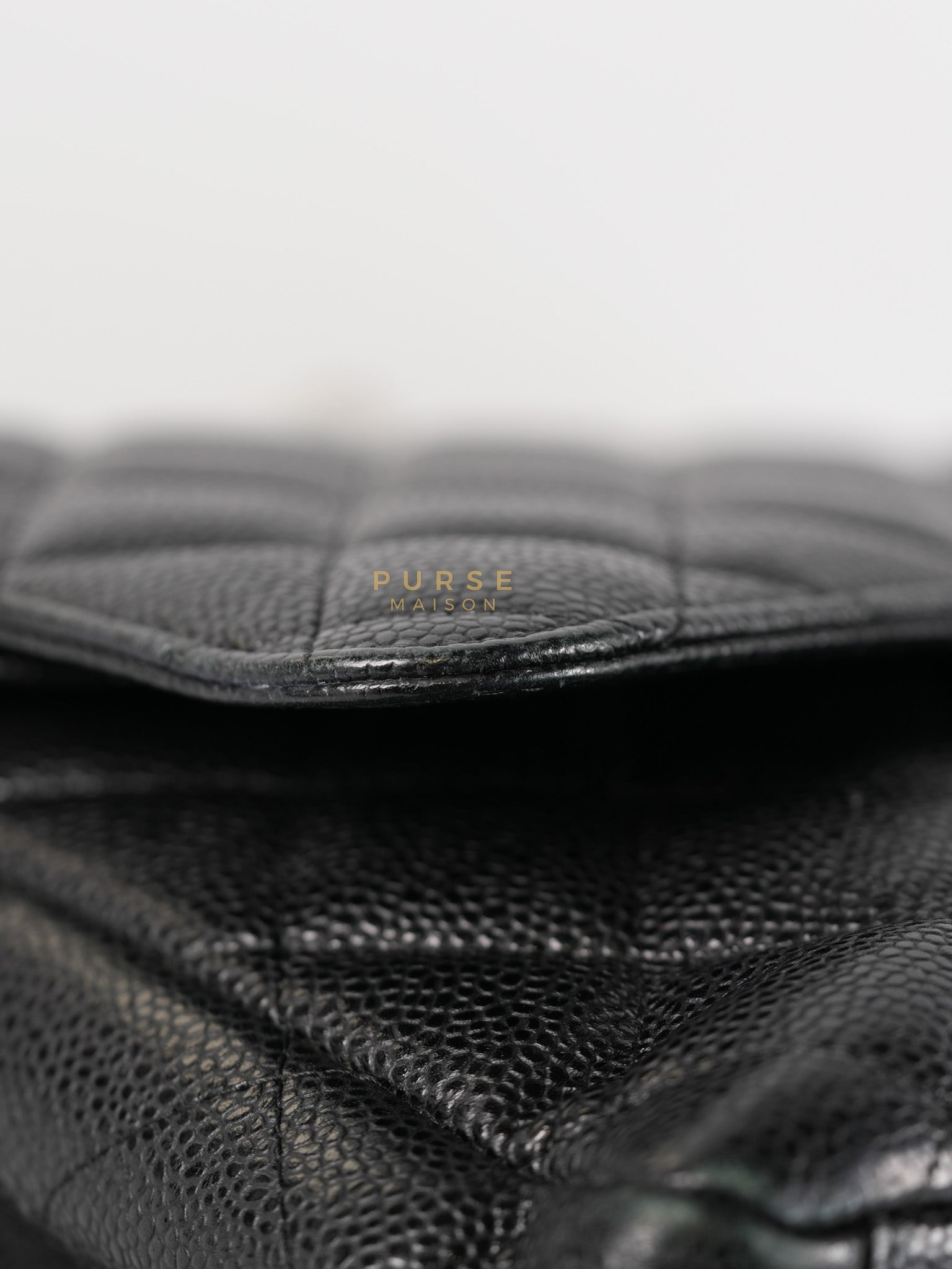 Classic Double Flap Maxi in Black Caviar Leather & Gold Hardware (Series 19) | Purse Maison Luxury Bags Shop