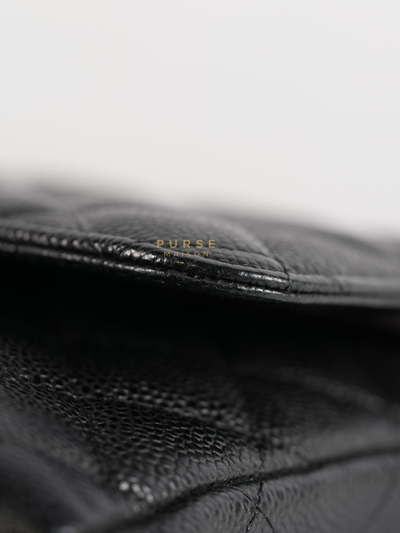 Classic Double Flap Maxi in Black Caviar Leather & Gold Hardware (Series 19) | Purse Maison Luxury Bags Shop