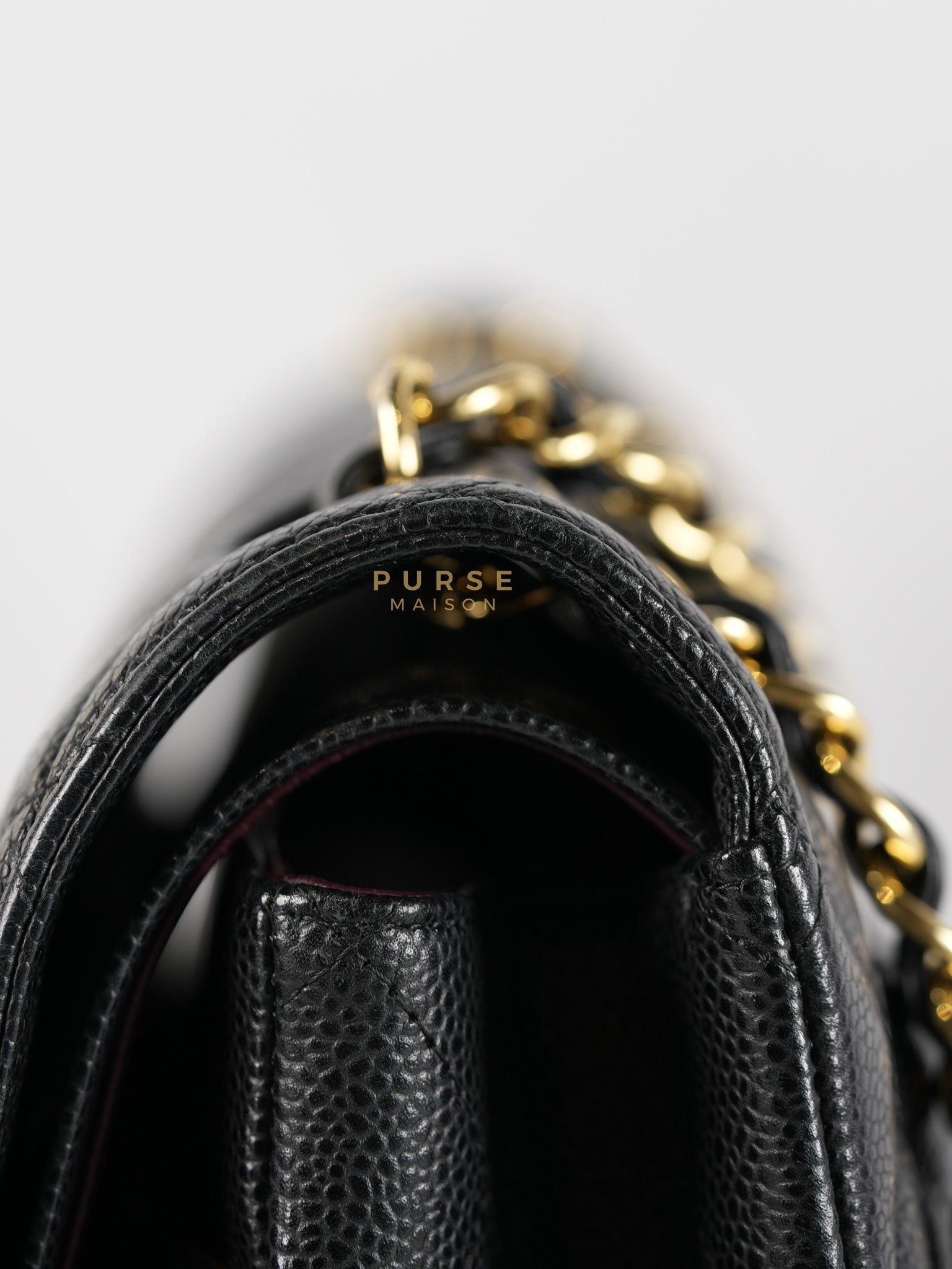 Classic Double Flap Maxi in Black Caviar Leather & Gold Hardware (Series 19) | Purse Maison Luxury Bags Shop