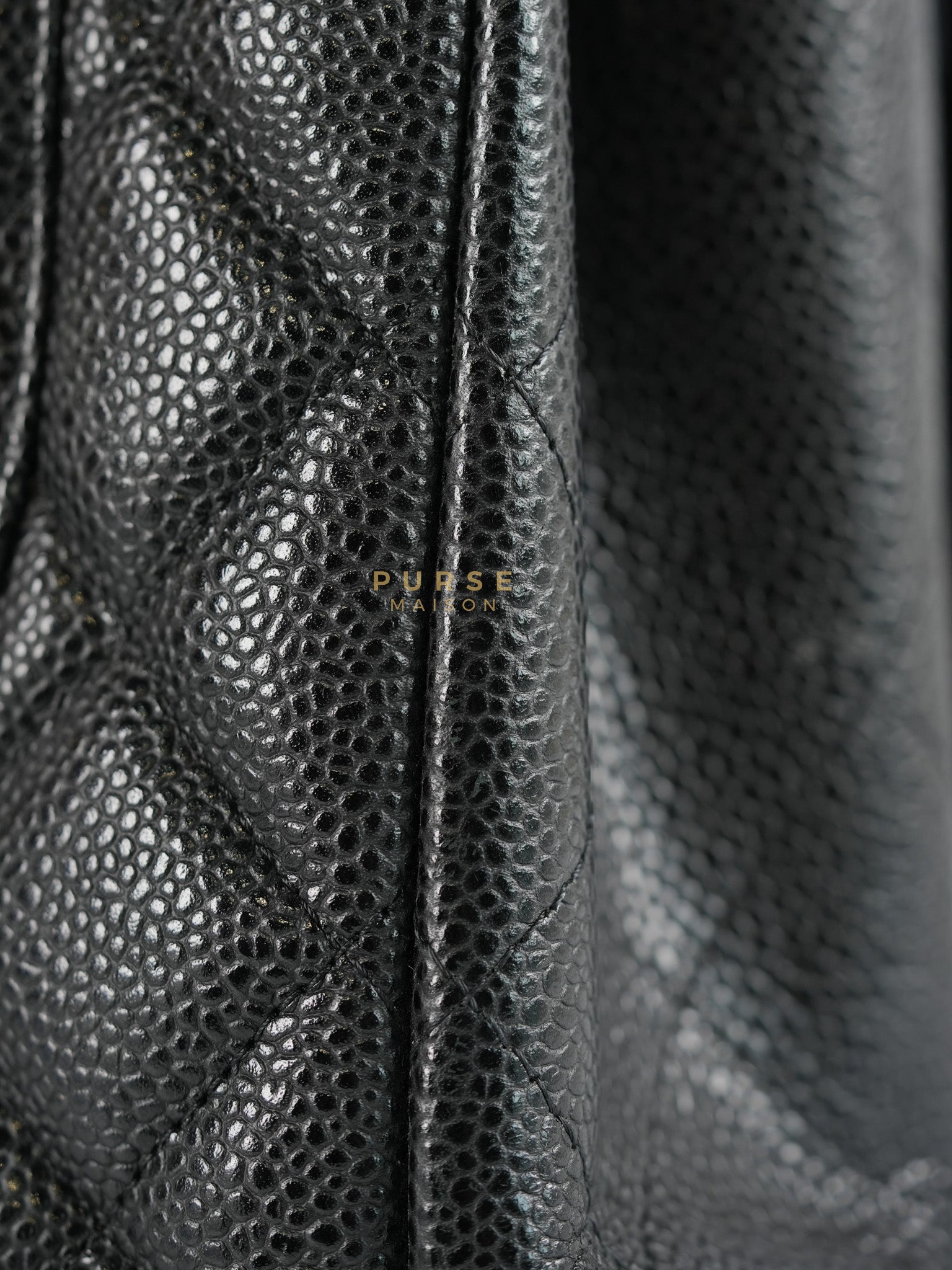 Classic Double Flap Maxi in Black Caviar Leather & Gold Hardware (Series 19) | Purse Maison Luxury Bags Shop