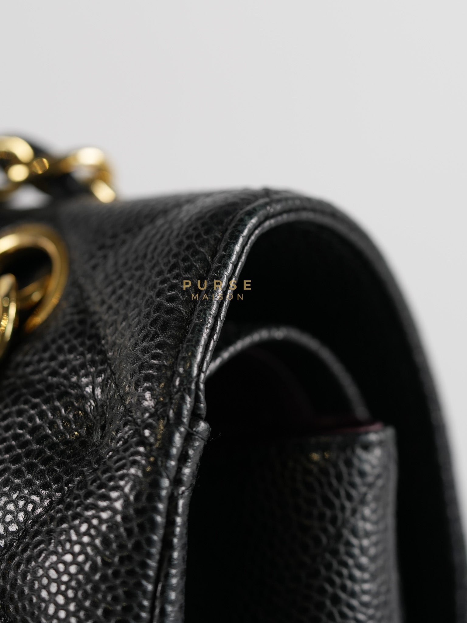 Classic Double Flap Maxi in Black Caviar Leather & Gold Hardware (Series 19) | Purse Maison Luxury Bags Shop