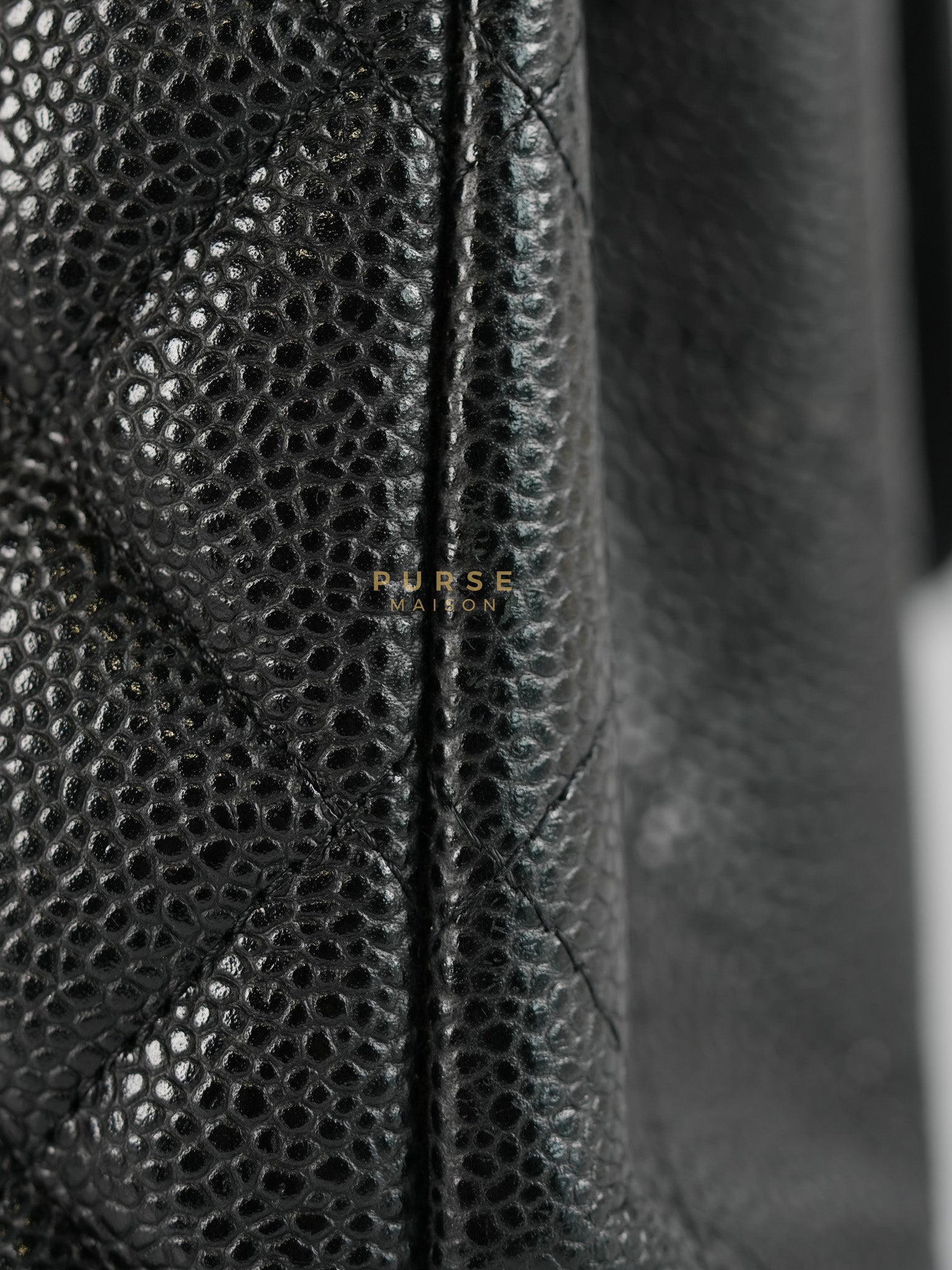 Classic Double Flap Maxi in Black Caviar Leather & Gold Hardware (Series 19) | Purse Maison Luxury Bags Shop