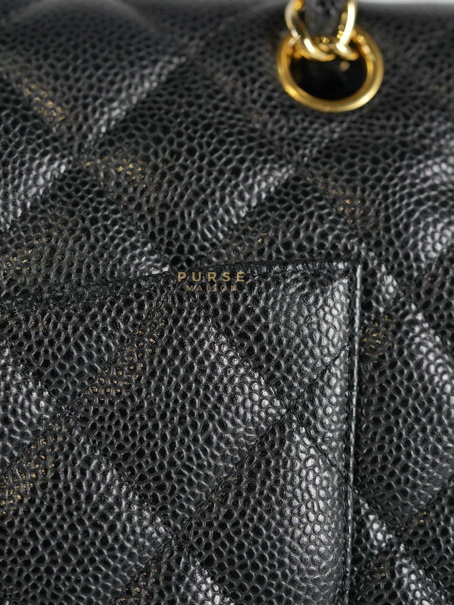 Classic Double Flap Maxi in Black Caviar Leather & Gold Hardware (Series 19) | Purse Maison Luxury Bags Shop