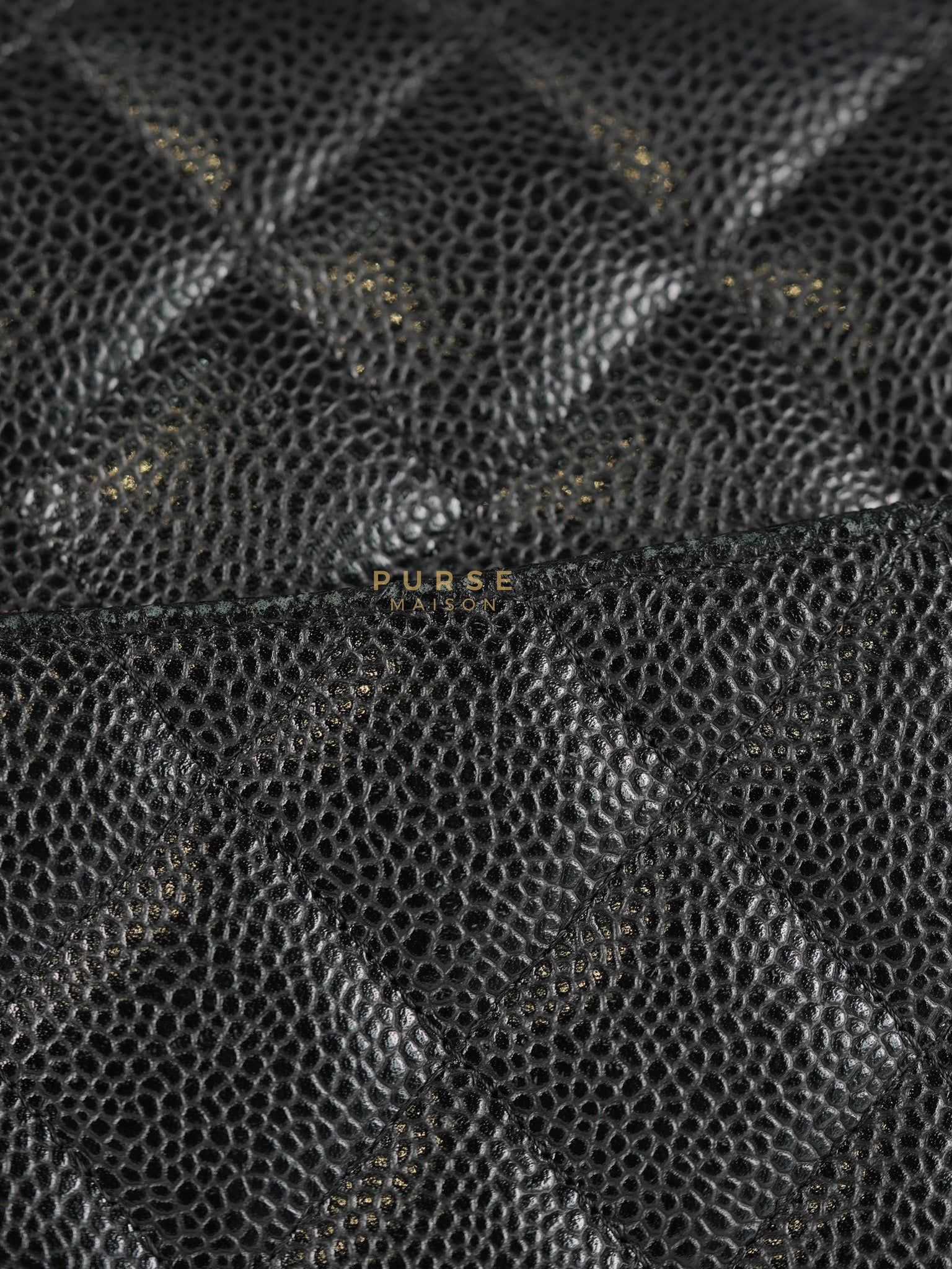 Classic Double Flap Maxi in Black Caviar Leather & Gold Hardware (Series 19) | Purse Maison Luxury Bags Shop