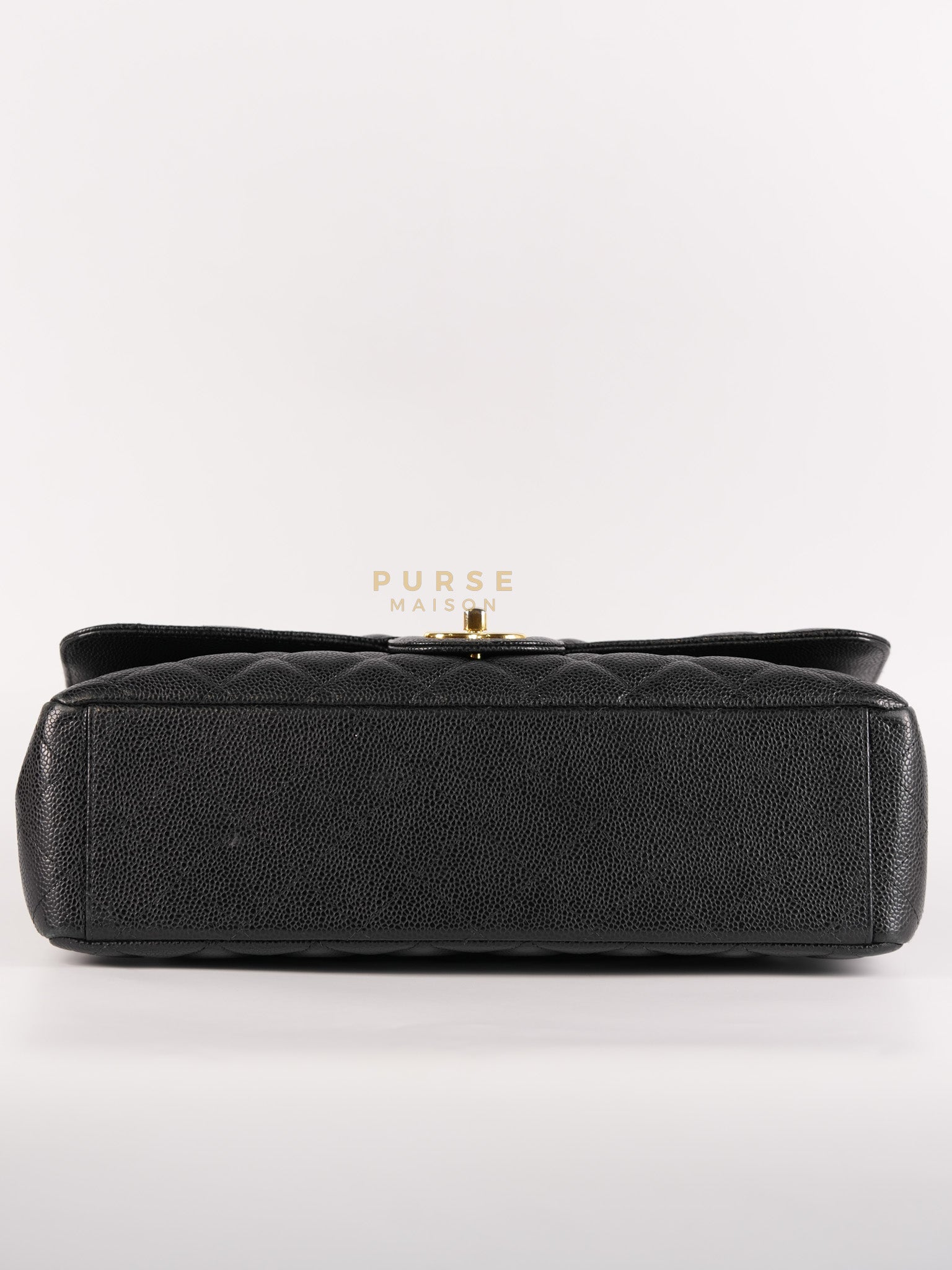 Classic Double Flap Maxi in Black Caviar Leather & Gold Hardware (Series 19) | Purse Maison Luxury Bags Shop