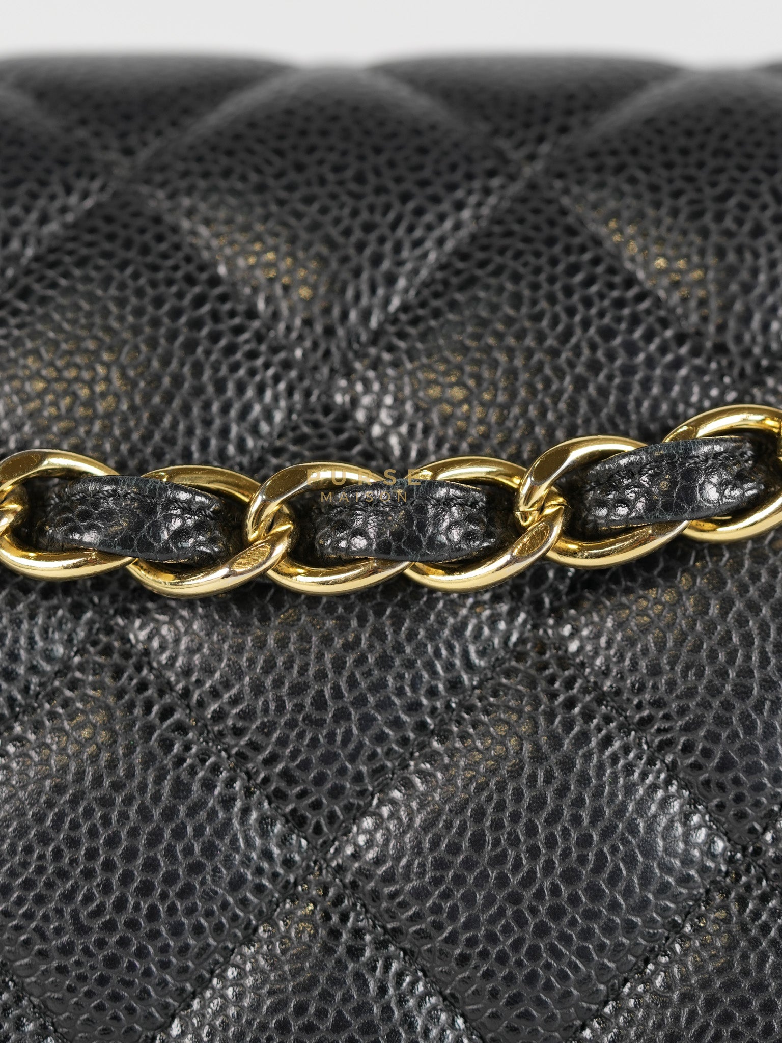 Classic Double Flap Maxi in Black Caviar Leather & Gold Hardware (Series 19) | Purse Maison Luxury Bags Shop