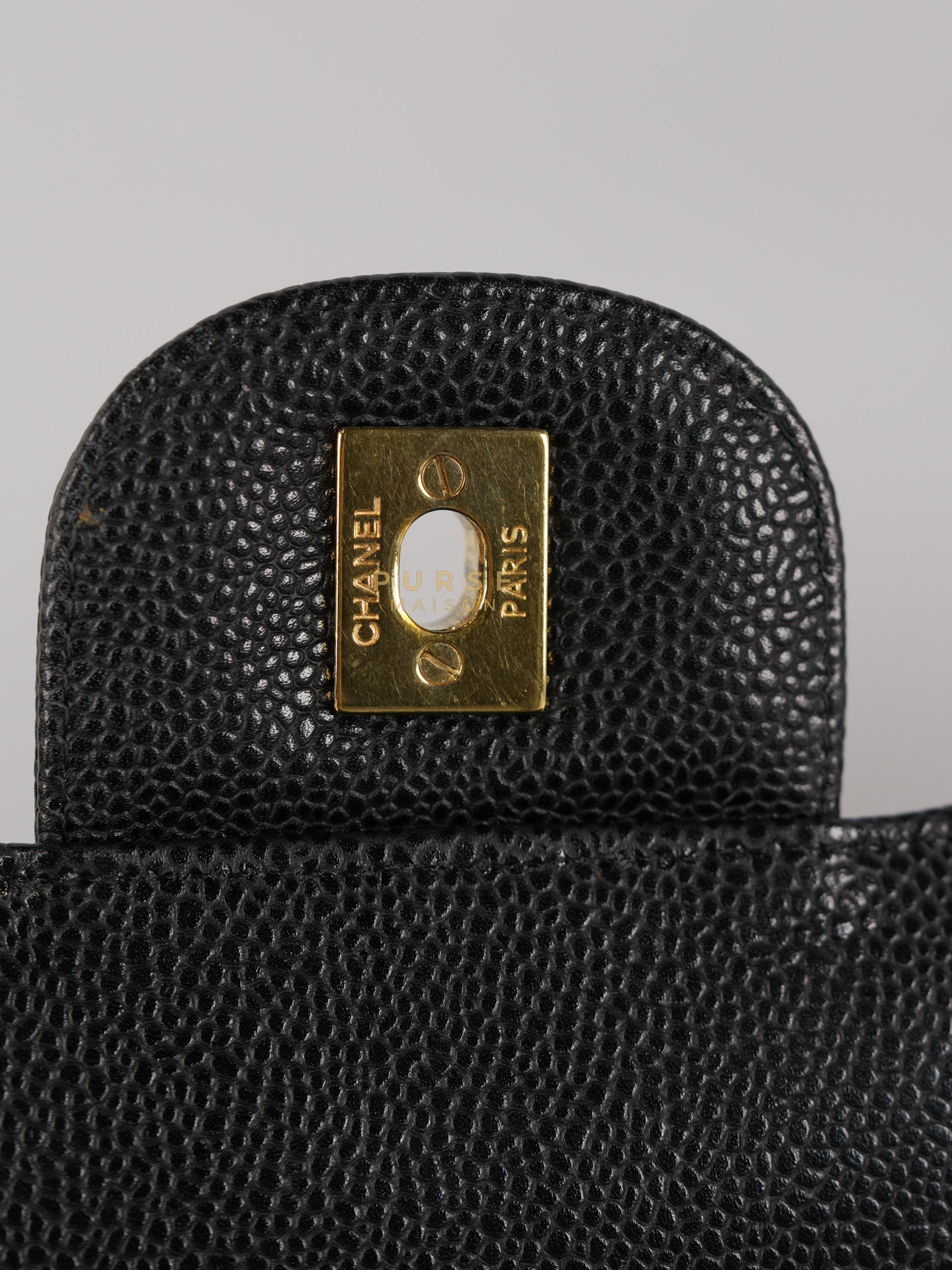 Classic Double Flap Maxi in Black Caviar Leather & Gold Hardware (Series 19) | Purse Maison Luxury Bags Shop