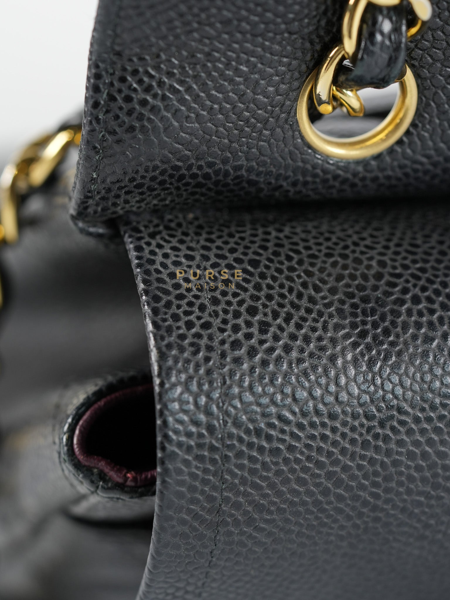 Classic Double Flap Maxi in Black Caviar Leather & Gold Hardware (Series 19) | Purse Maison Luxury Bags Shop