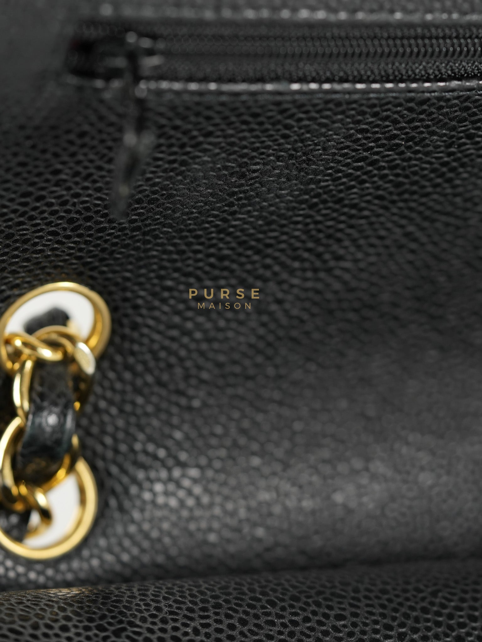 Classic Double Flap Maxi in Black Caviar Leather & Gold Hardware (Series 19) | Purse Maison Luxury Bags Shop