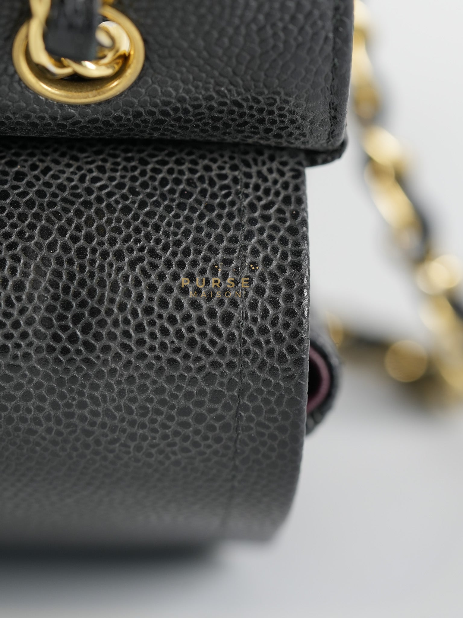 Classic Double Flap Maxi in Black Caviar Leather & Gold Hardware (Series 19) | Purse Maison Luxury Bags Shop