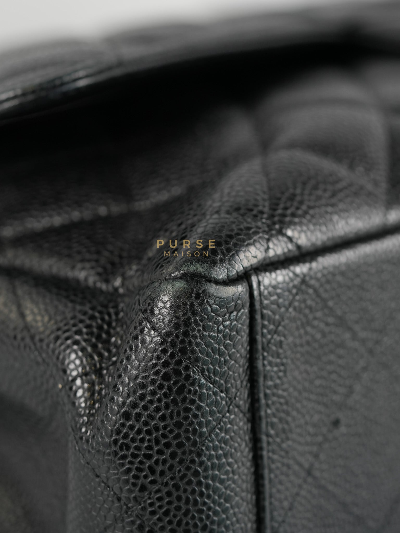 Classic Double Flap Maxi in Black Caviar Leather & Gold Hardware (Series 19) | Purse Maison Luxury Bags Shop