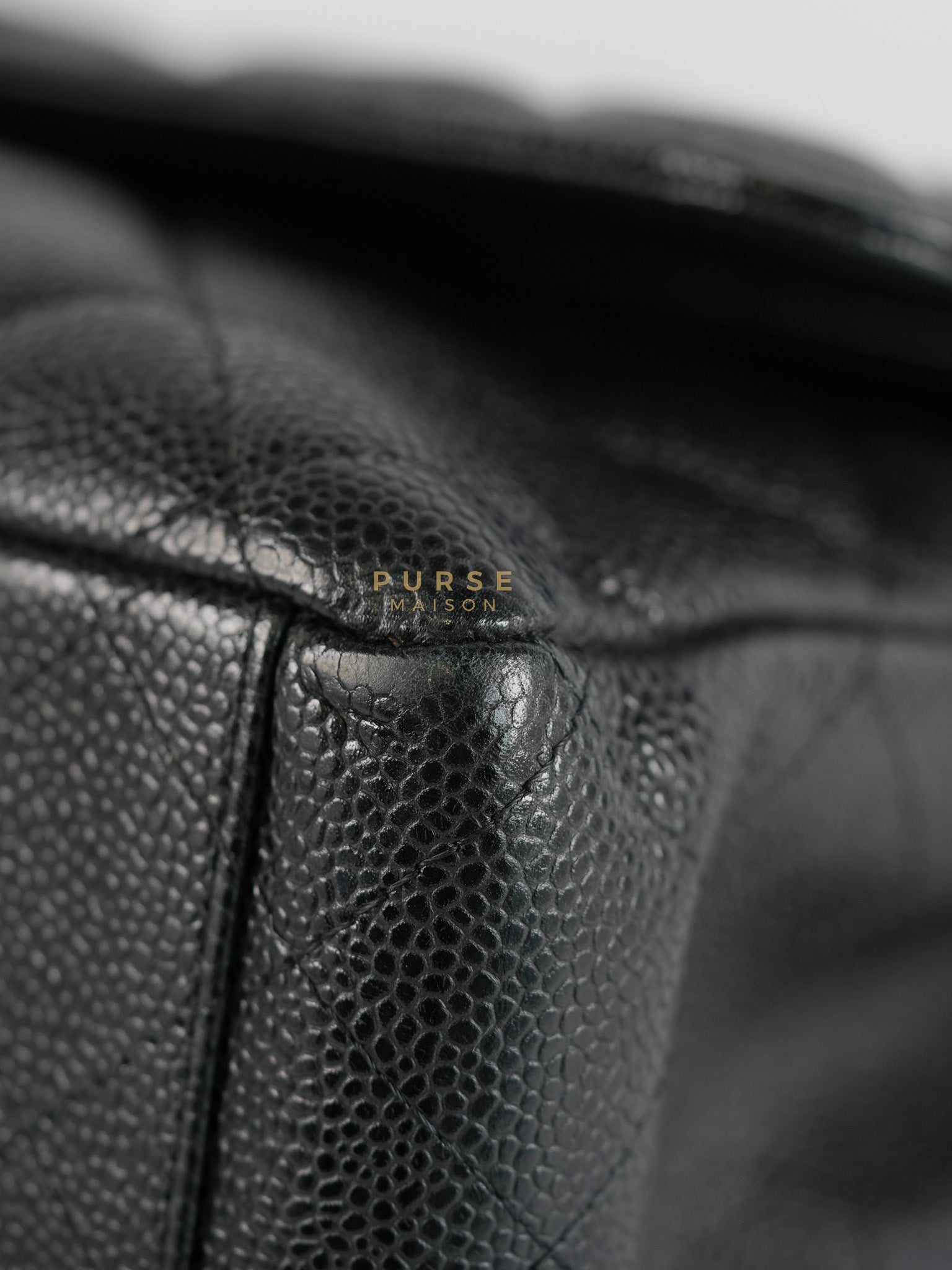 Classic Double Flap Maxi in Black Caviar Leather & Gold Hardware (Series 19) | Purse Maison Luxury Bags Shop