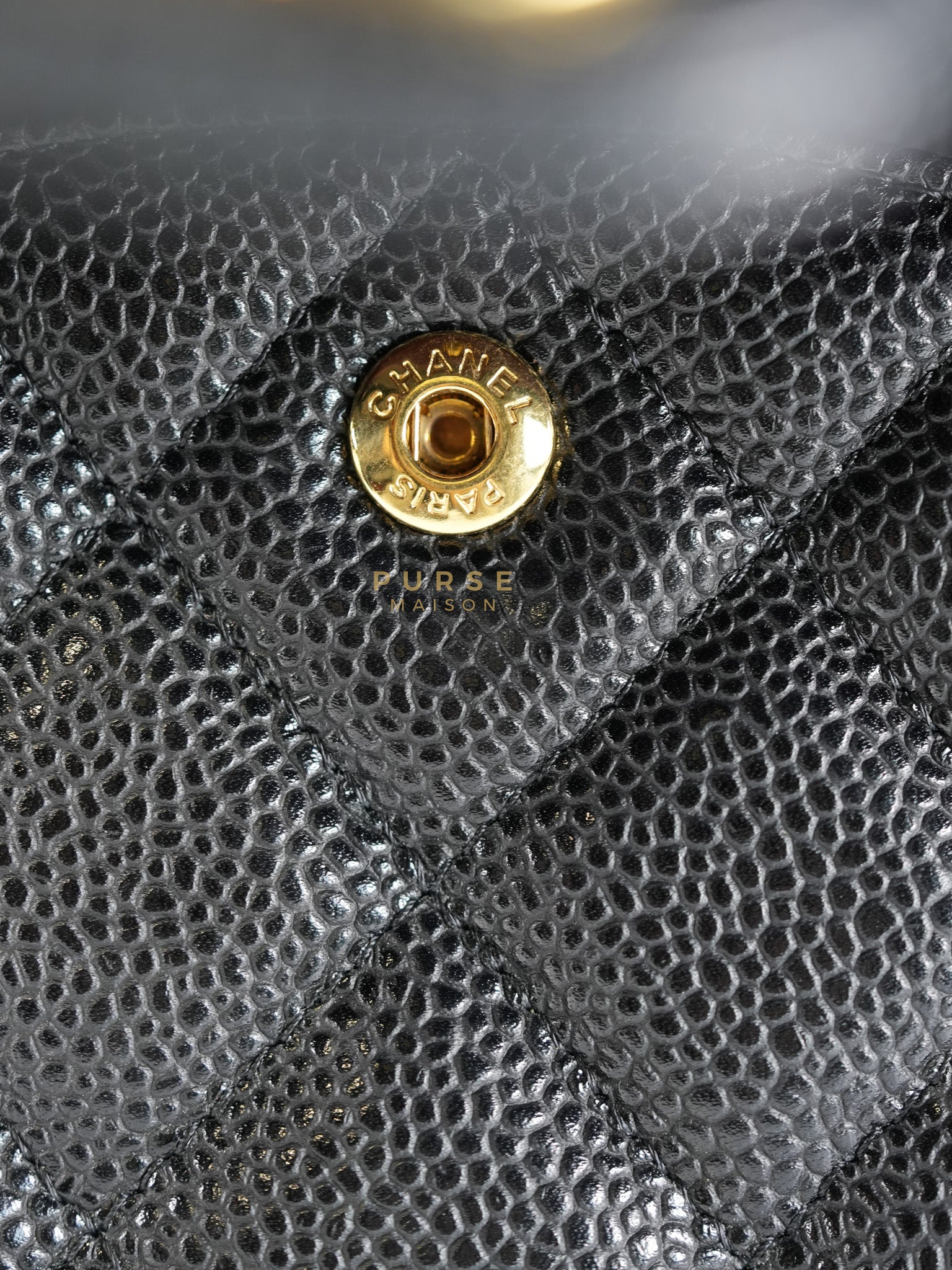 Classic Double Flap Maxi in Black Caviar Leather & Gold Hardware (Series 19) | Purse Maison Luxury Bags Shop