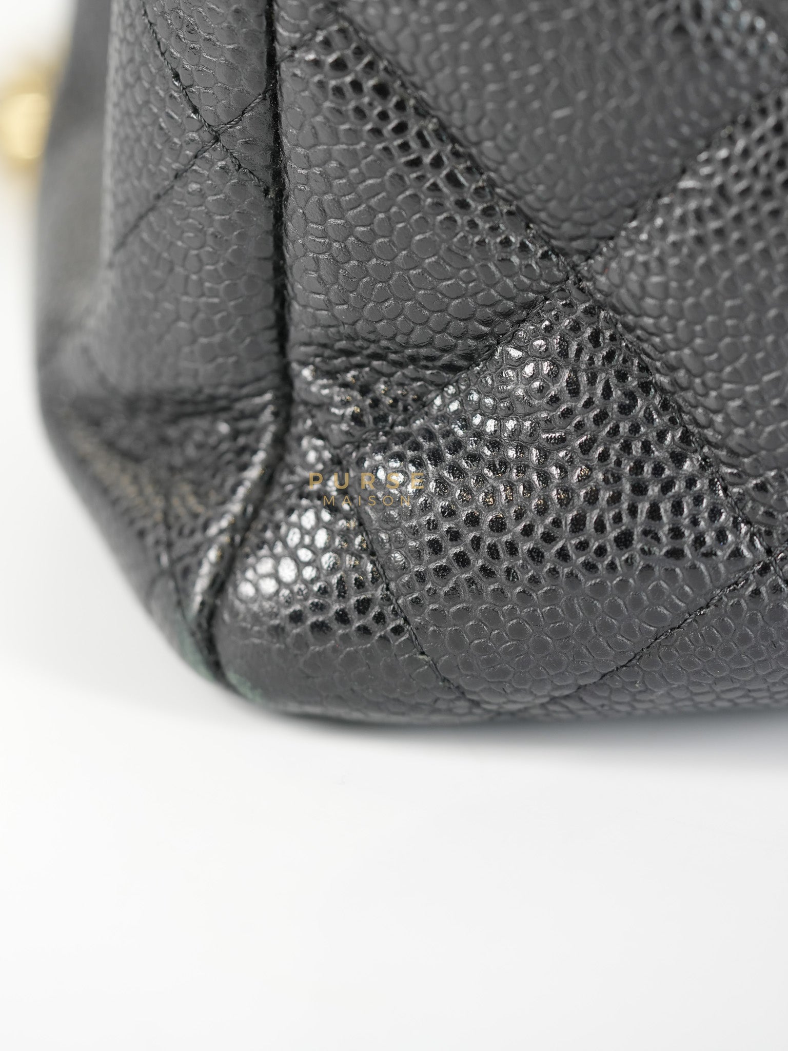 Classic Double Flap Maxi in Black Caviar Leather & Gold Hardware (Series 19) | Purse Maison Luxury Bags Shop