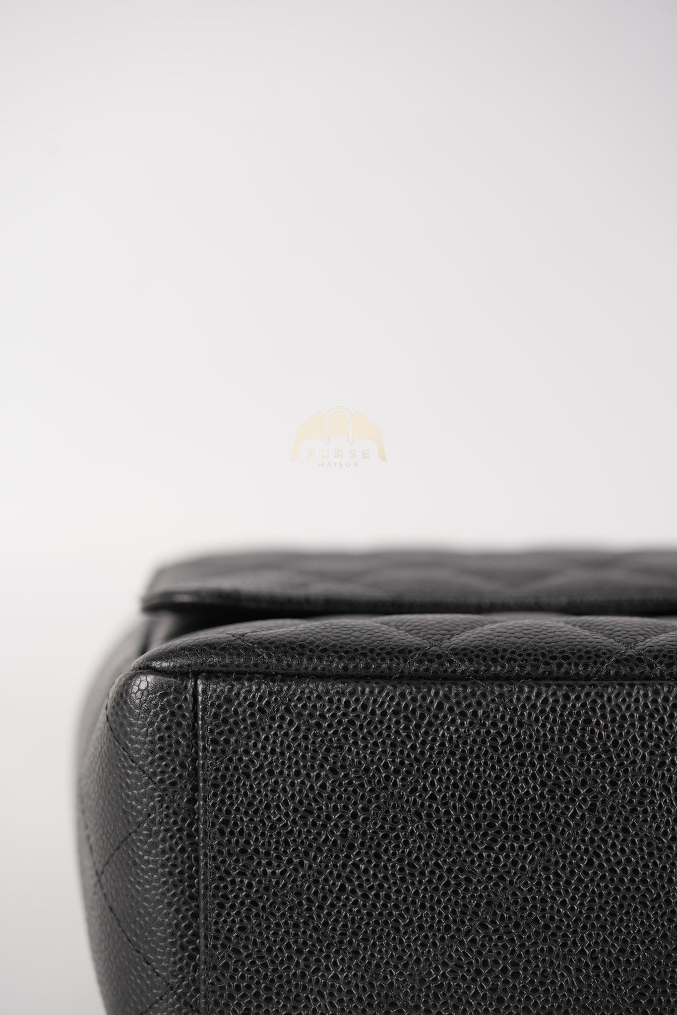 Classic Double Flap Maxi in Black Quilted Caviar Leather & Gold Hardware Series 15 | Purse Maison Luxury Bags Shop